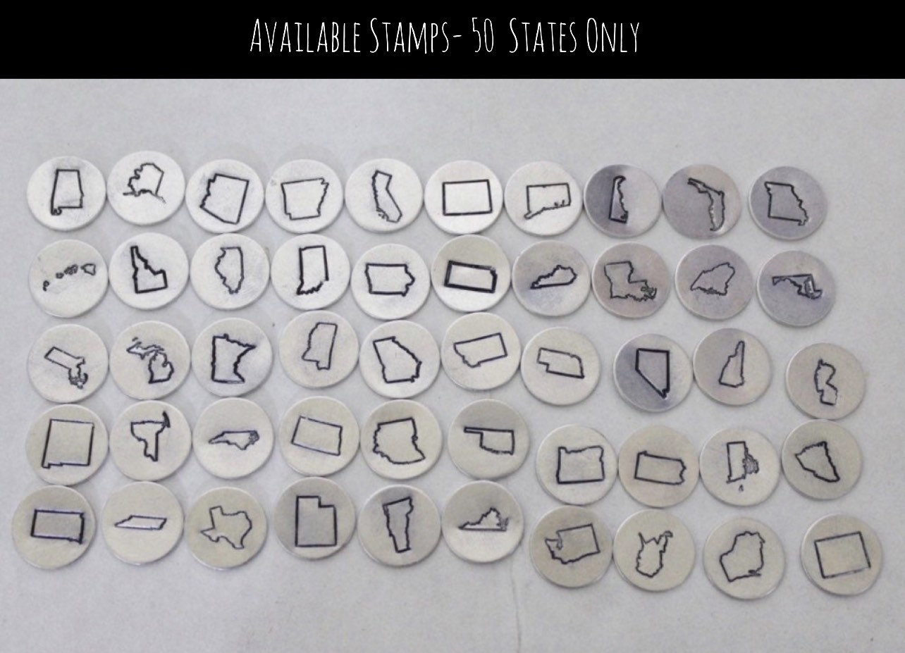Hand Stamped State Watch Band Charm: Aluminum Smart Watch Tag, view 4