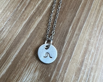 Ocean Wave Charm Necklace- Hand Stamped