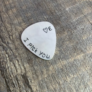 Personalisierte Hand gestempelt Gitarren-Plektrum: Ich wähle Sie, Messing Kupfer Aluminium