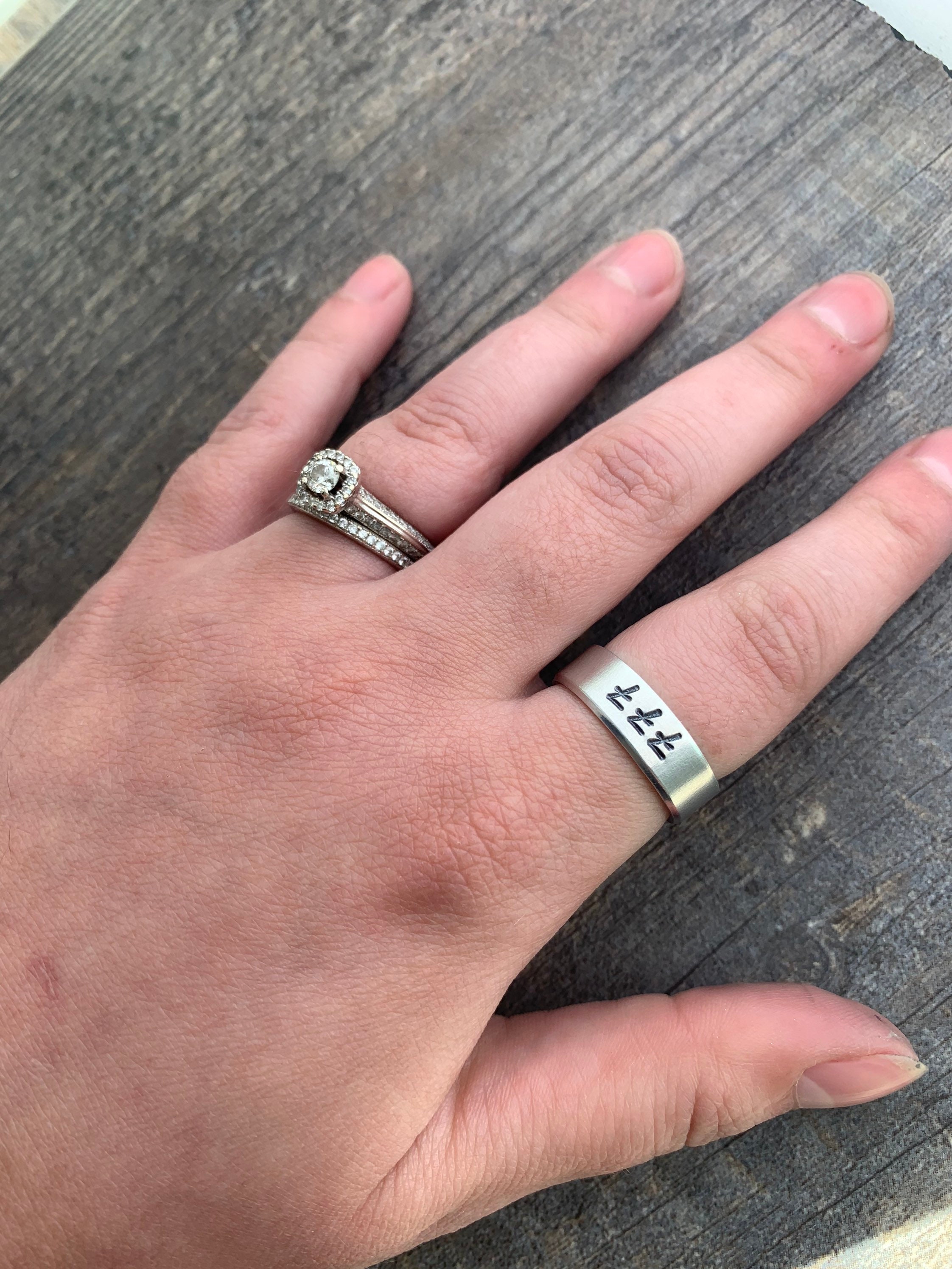 Hand Stamped Angel Number Ring: Numerology Gift, view 3
