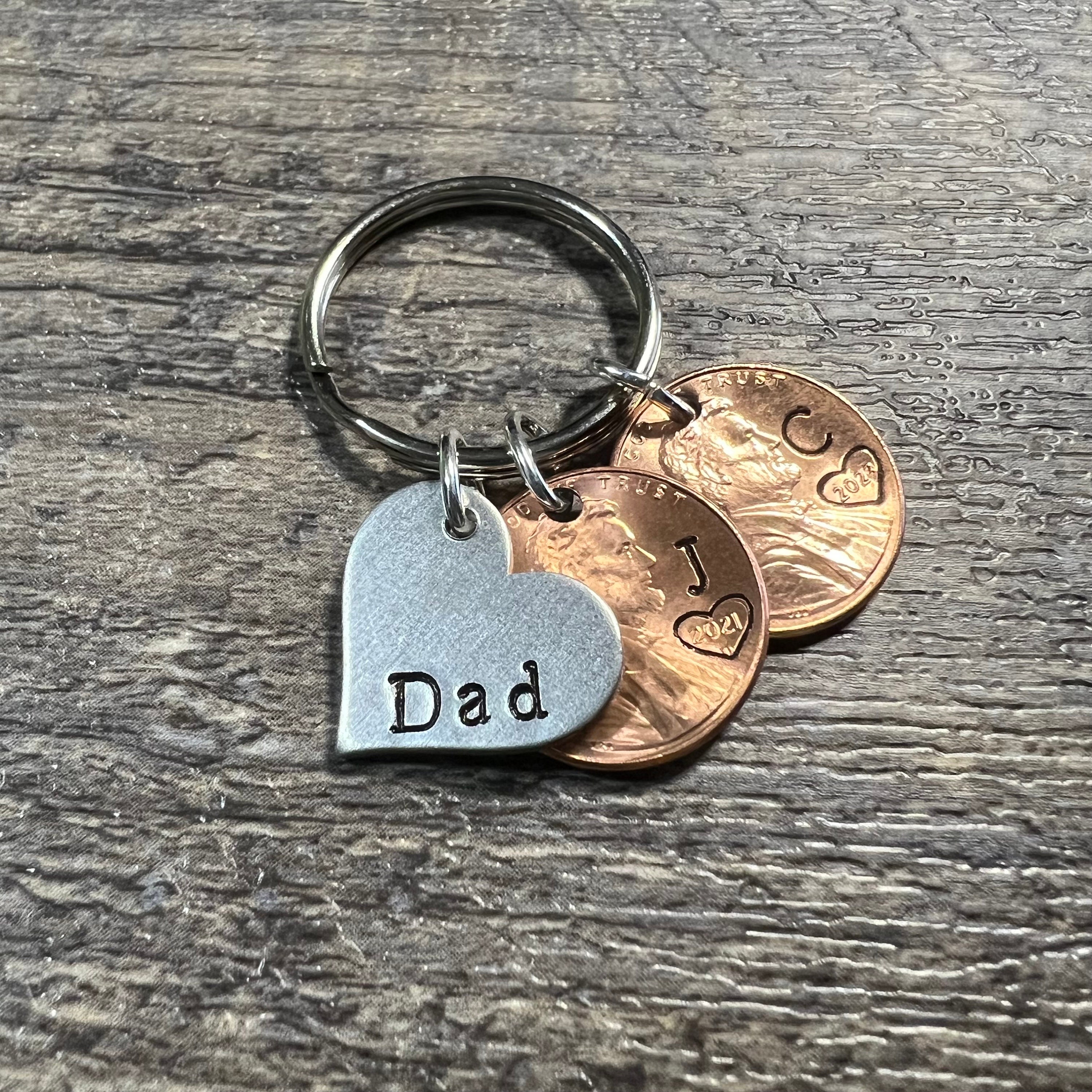 Father's Day Penny Keychain Gift - Personalized Family Initials and Birth Year, Gift for Dad, Birthday Gift for Dad. Grandpa Birthday Gift, view 5