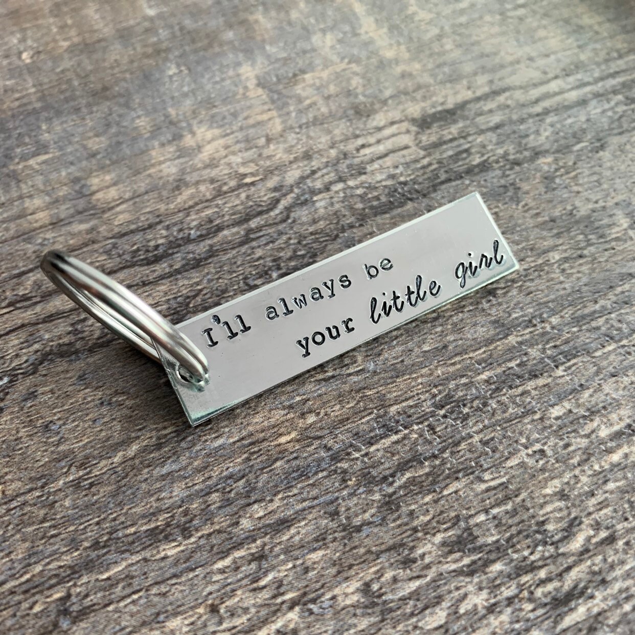 Hand Stamped Aluminum Keychain: Father of the Bride Gift