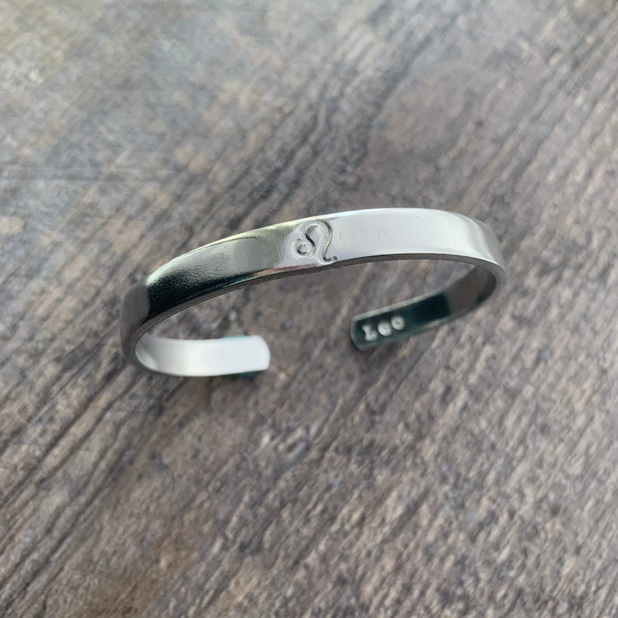 Custom Zodiac Sign Hand Stamped Cuff Bracelet