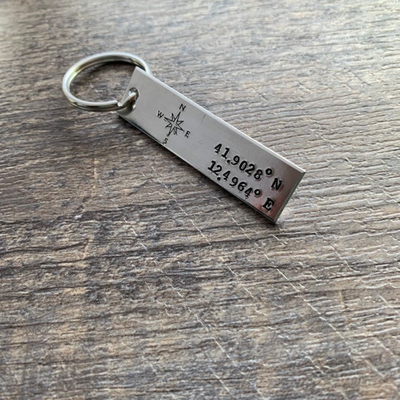 Custom Hand Stamped Latitude Longitude 