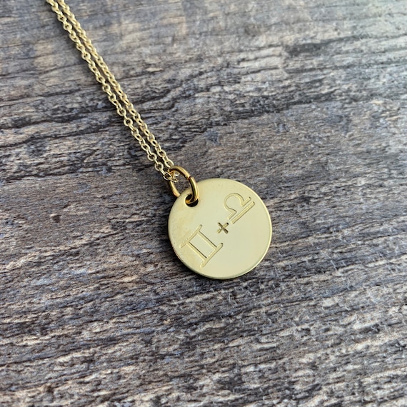 Zodiac Couple Necklace Silver Gold or Copper Charm Aries Taurus