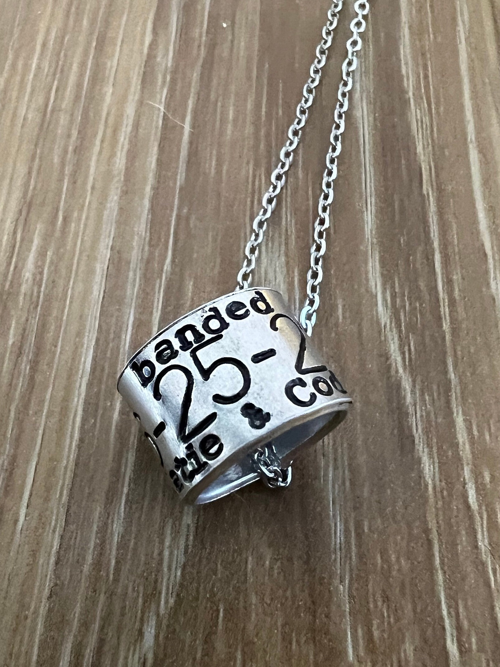 Custom Duck Band Style Necklace-  Hand Stamped Aluminum - Personalized Baby Name, Anniversary Gift for Her