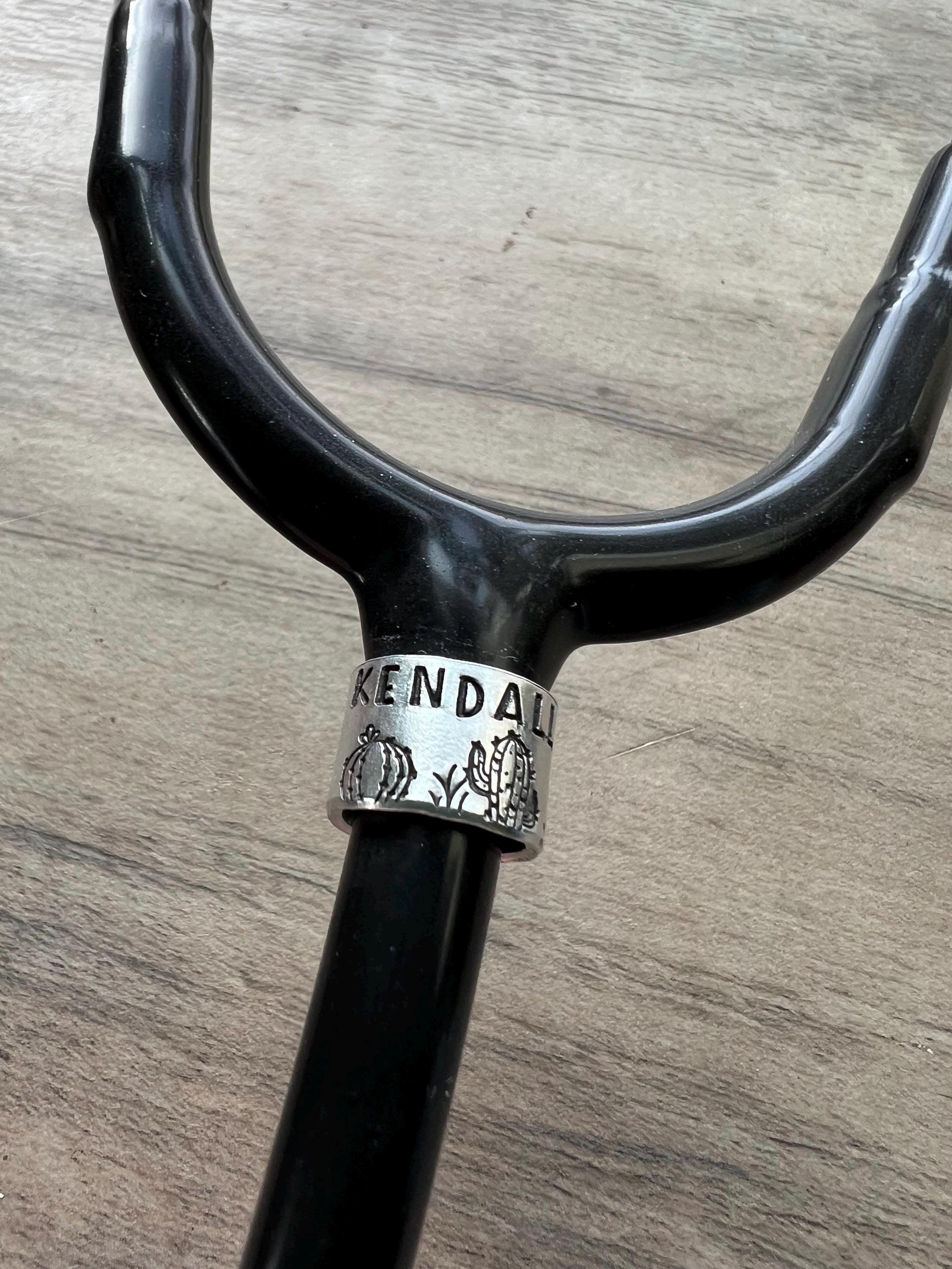 Hand Stamped Desert Stethoscope ID Tag - Custom Name Nurse Gift