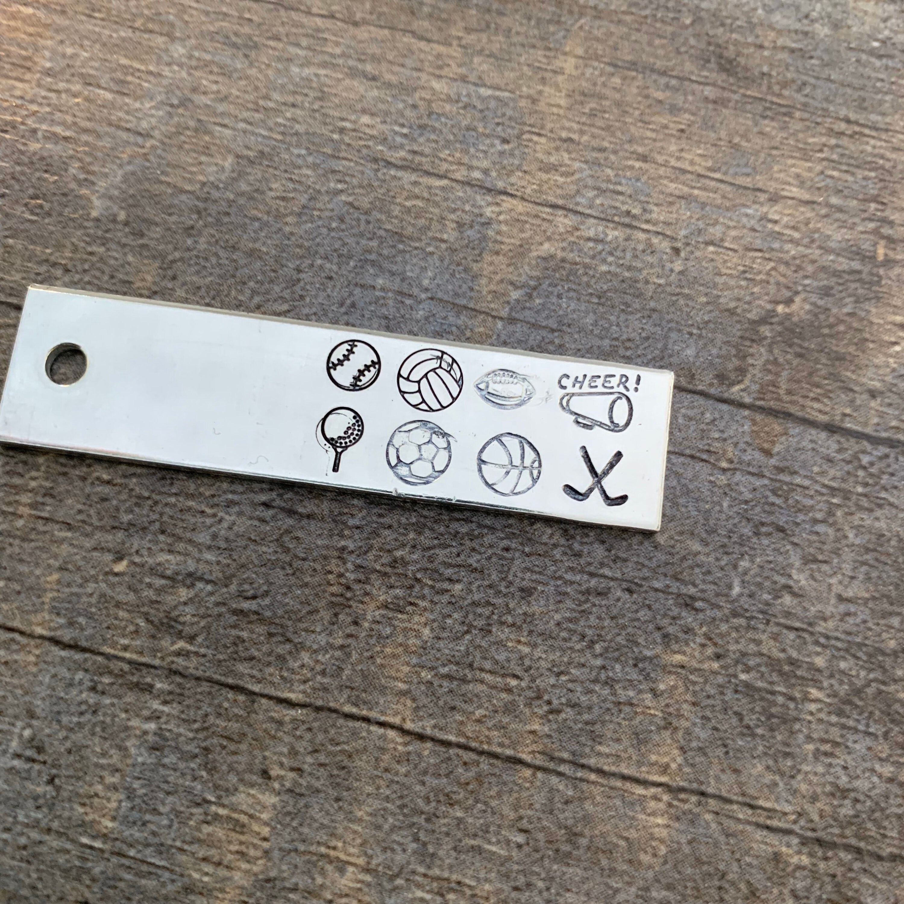 Personalized Sports Team Bar Necklace- Custom Hand Stamped Brass or Aluminum, view 3