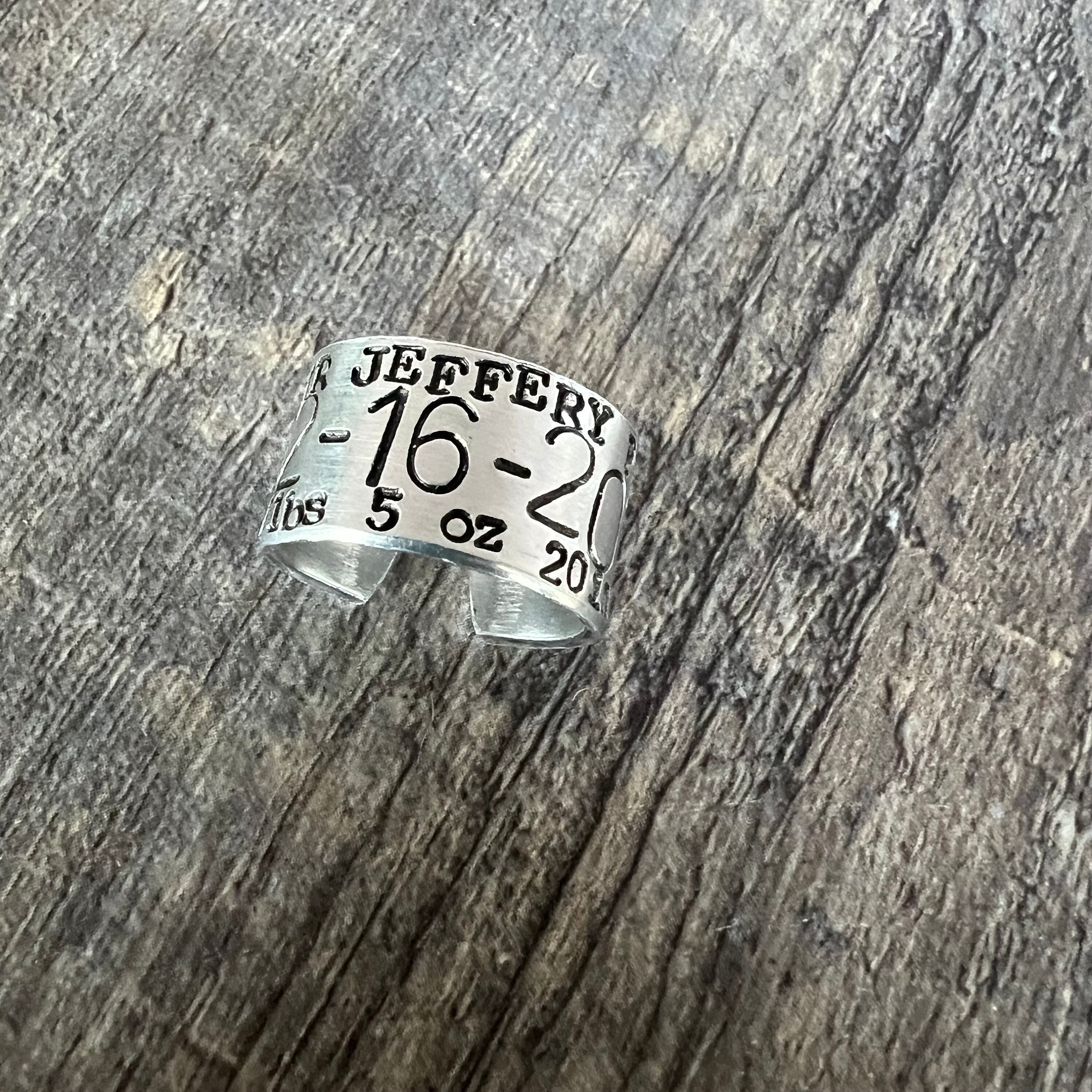 Custom Duck Band Style Ring-  Hand Stamped Aluminum Ring- Personalized Baby Name, Anniversary Gift for Him
