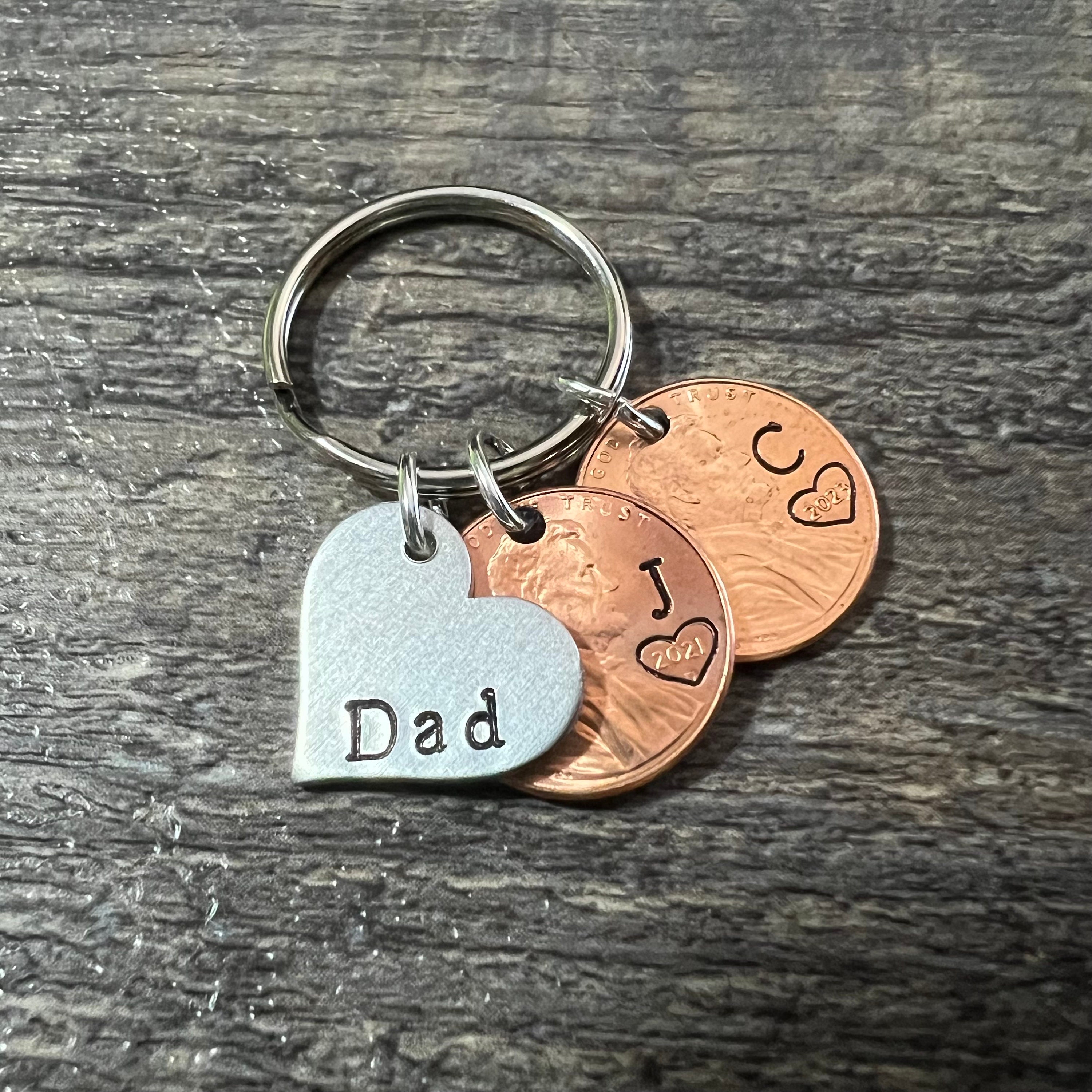 Father's Day Penny Keychain Gift - Personalized Family Initials and Birth Year, Gift for Dad, Birthday Gift for Dad. Grandpa Birthday Gift, view 4