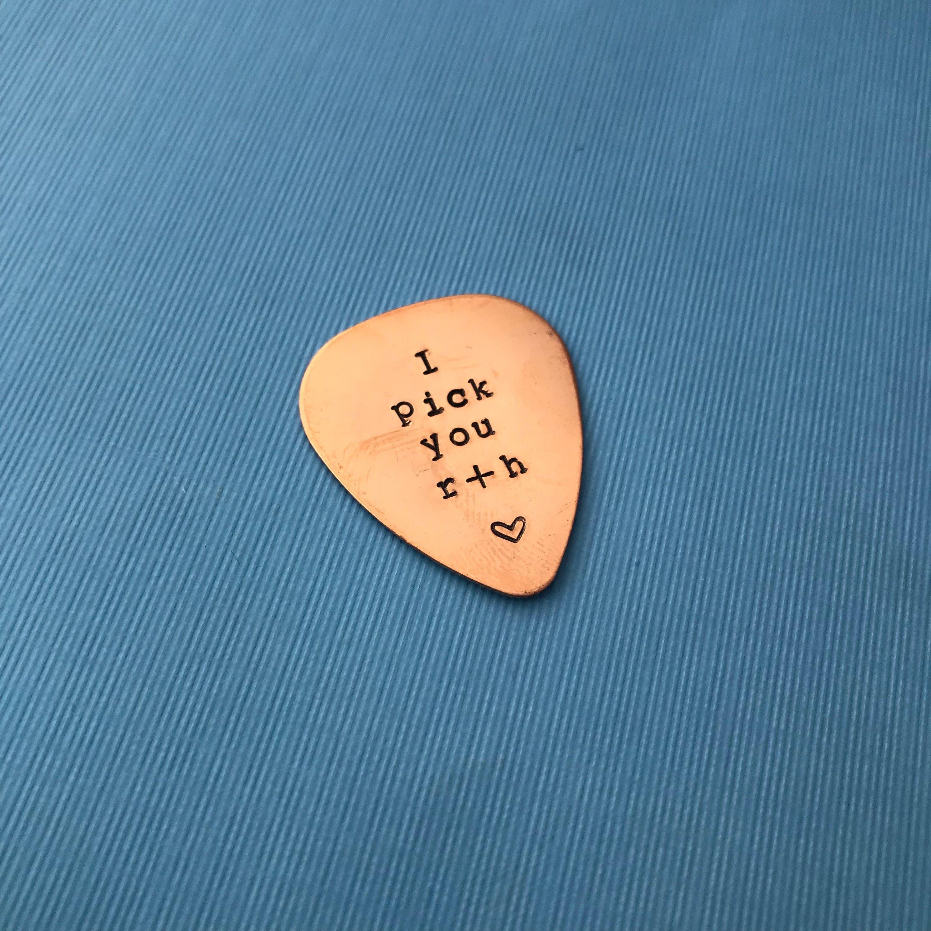Hand Stamped Guitar Pick: Personalized Musician Gift, view 3