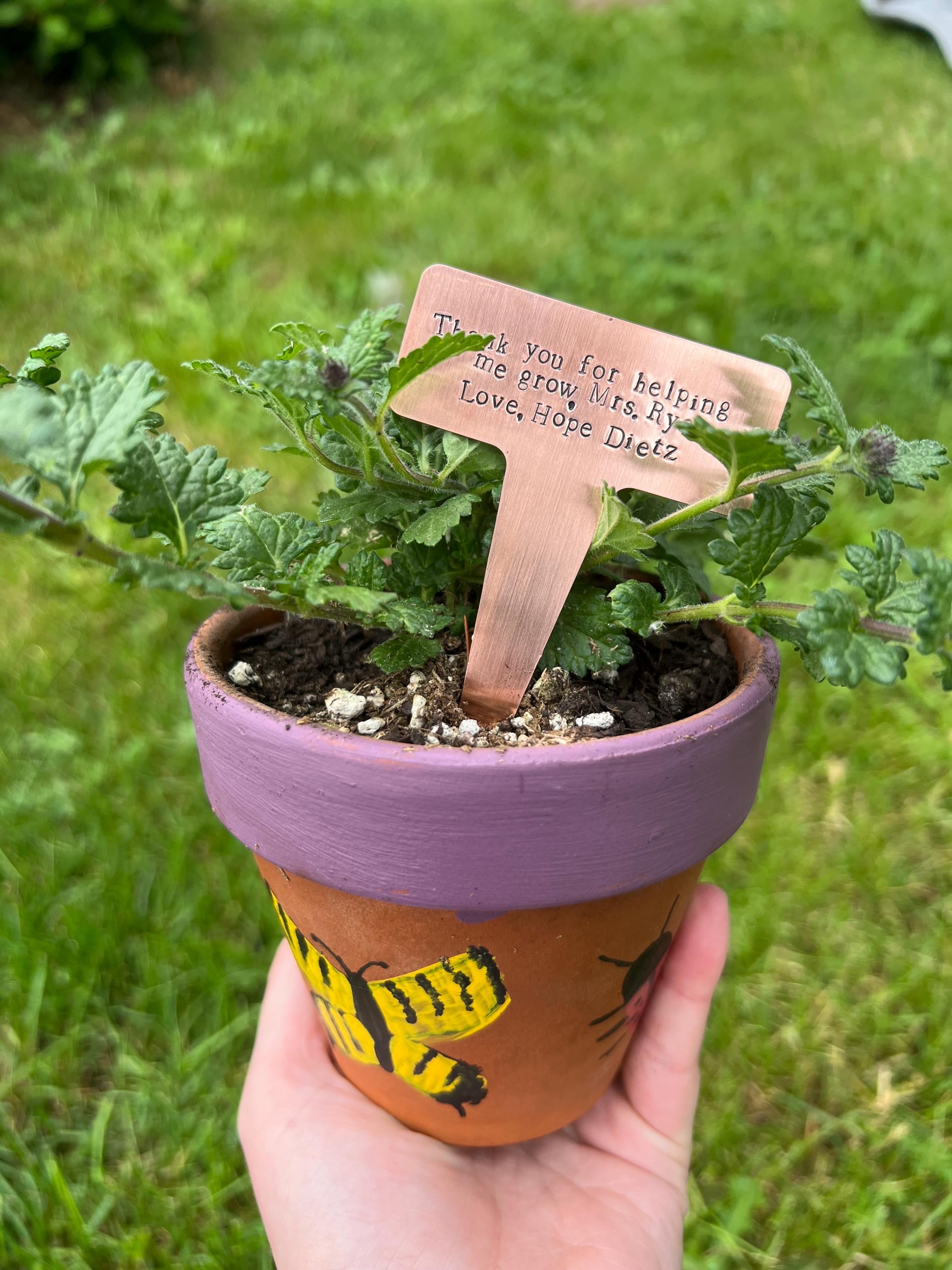 Custom Copper Garden Marker: Hand Stamped Plant Tag, Teacher Gift, view 3