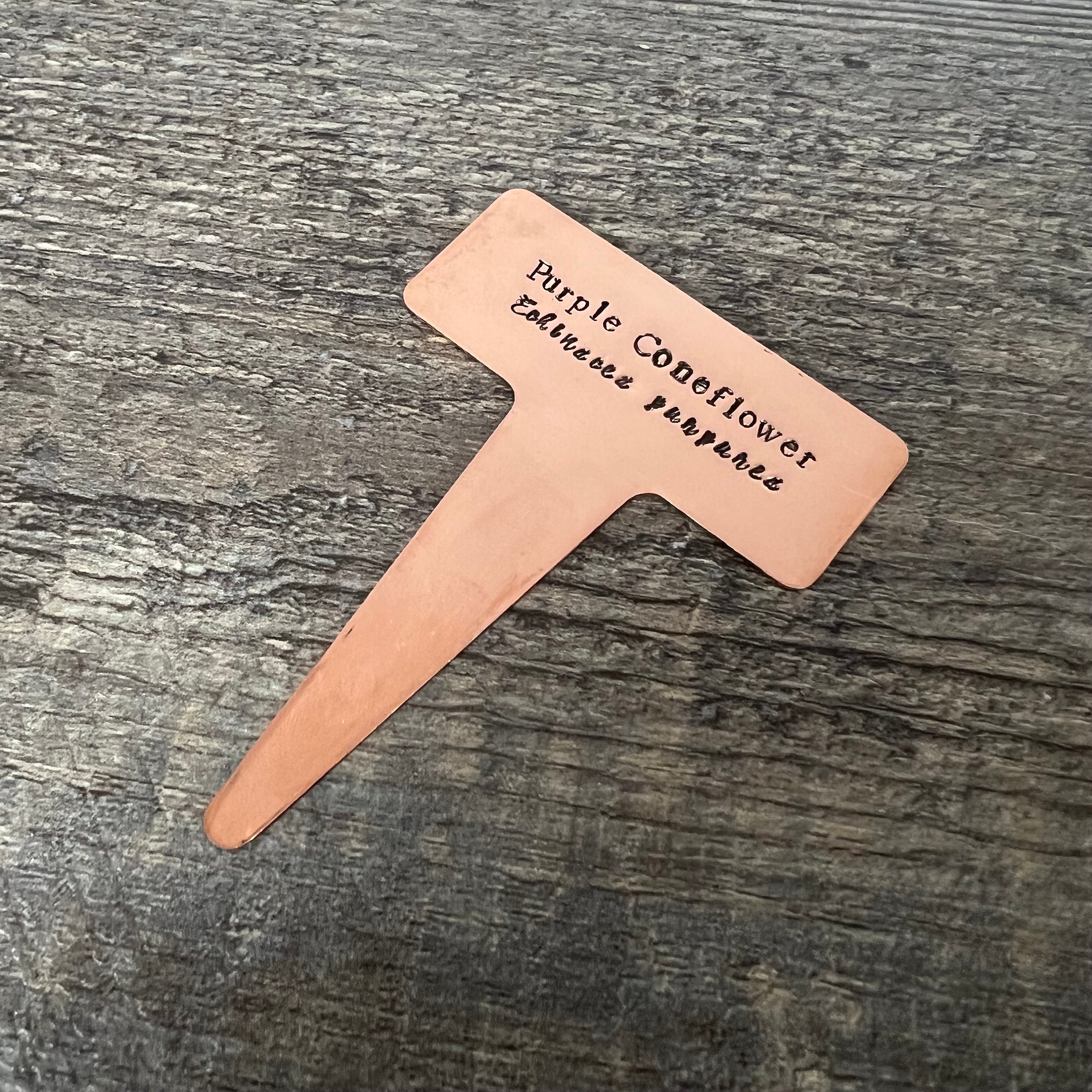 Custom Copper Garden Marker: Hand Stamped Plant Tag, Gardener Gift, view 2