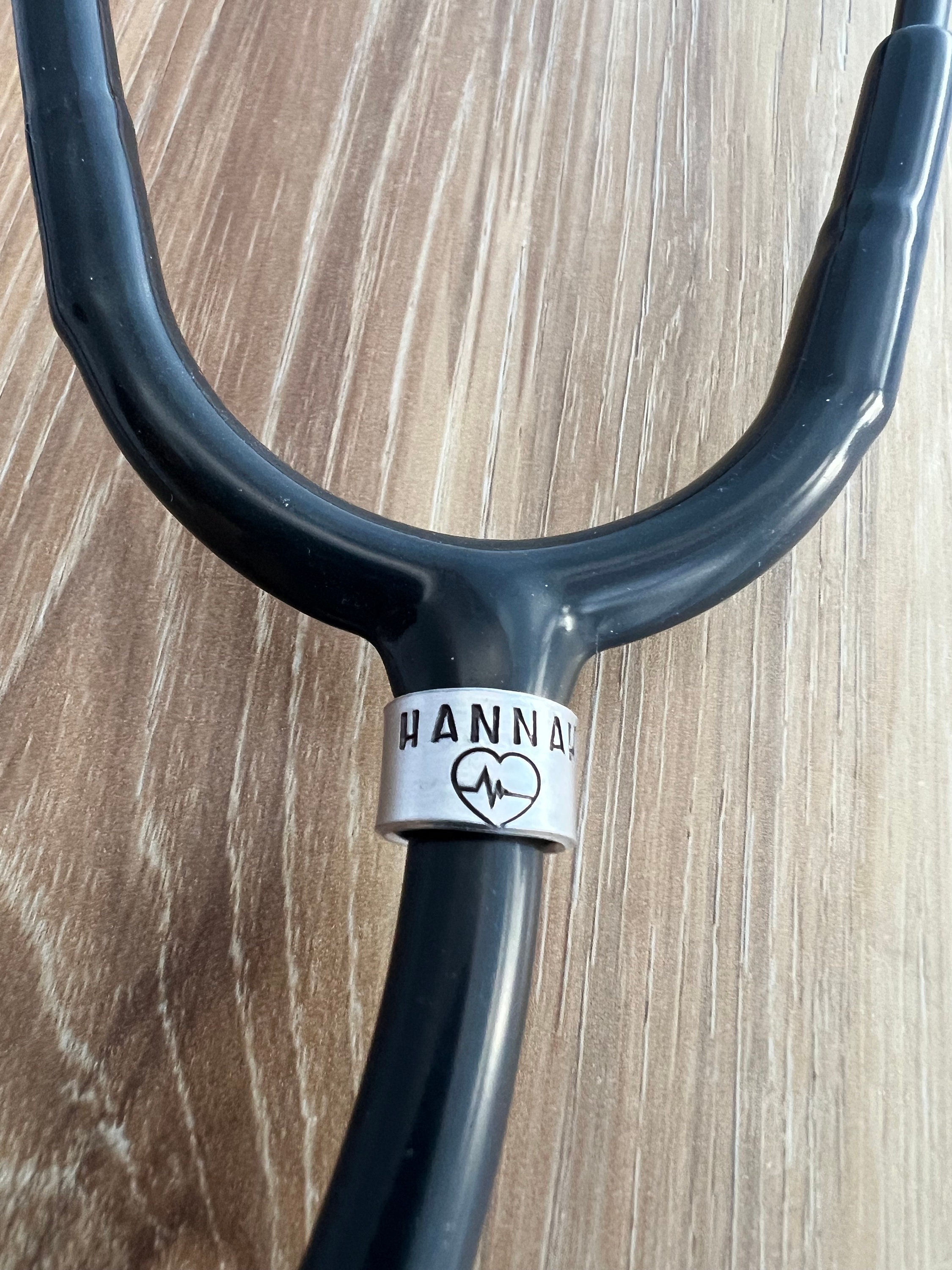 Hand Stamped Custom Stethoscope ID Tag: Aluminum Nurse Gift, view 2
