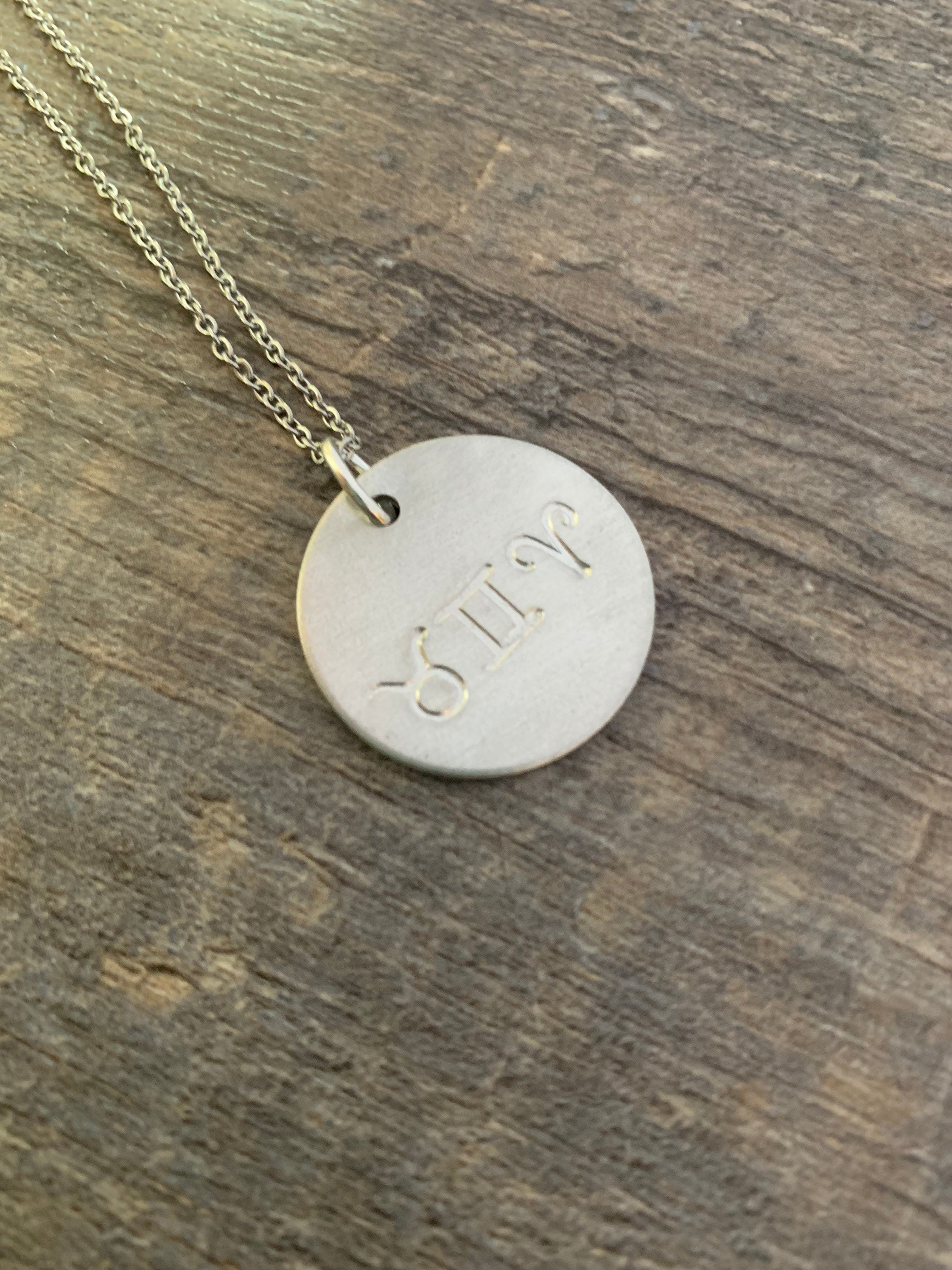 Hand Stamped Zodiac Sign Necklace: Custom Constellation Charm
