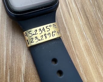 Custom Brass Watch Band Charm: Hand Stamped Personalized Tag
