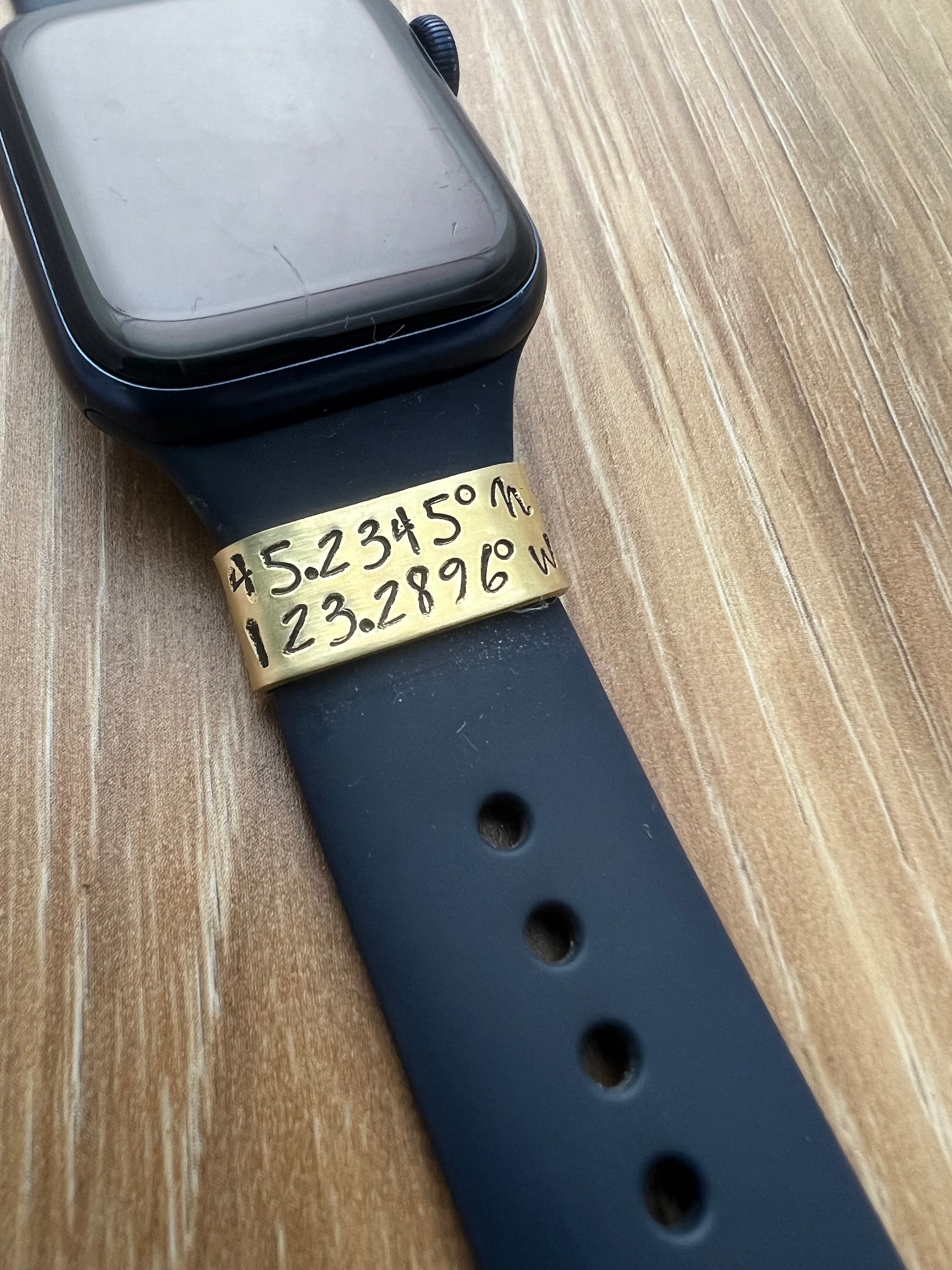 Custom Brass Watch Band Charm: Hand Stamped Personalized Tag
