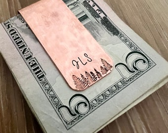 Custom Hand Stamped Copper 1" Money Clip- Add Your Own Phrase