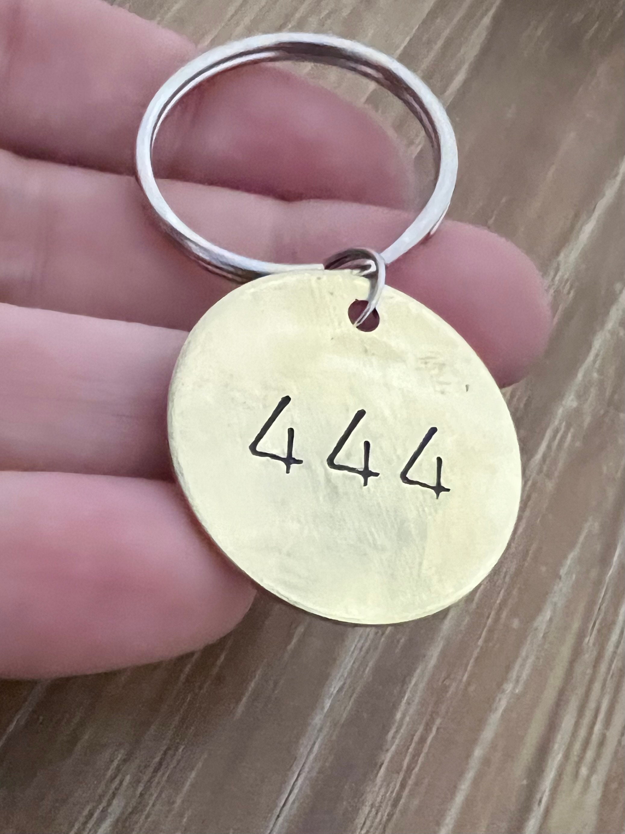 Hand Stamped Numbered Keychain: Aluminum, Brass, or Copper, view 2