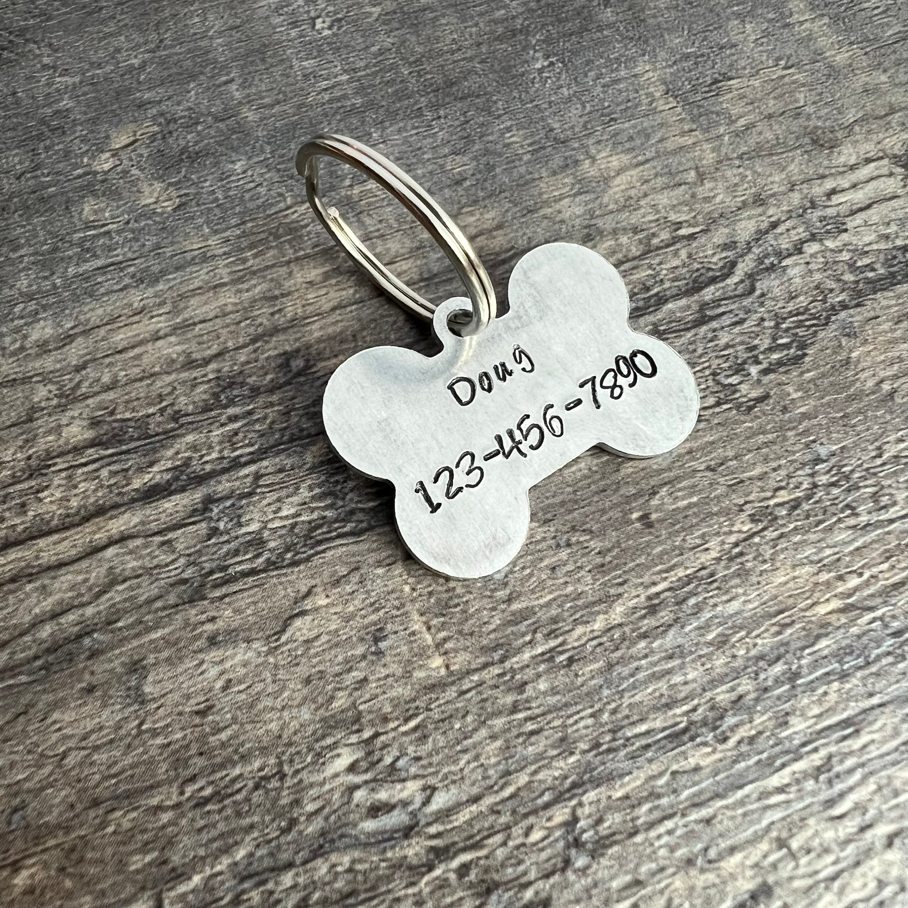 Custom Hand Stamped Pet ID Tag: "I Still Live With My Parents", view 3