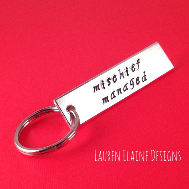 Custom Hand Stamped Keychain- Aluminum Rectangle- Add Your Own Phrase- Choose the Font, view 3