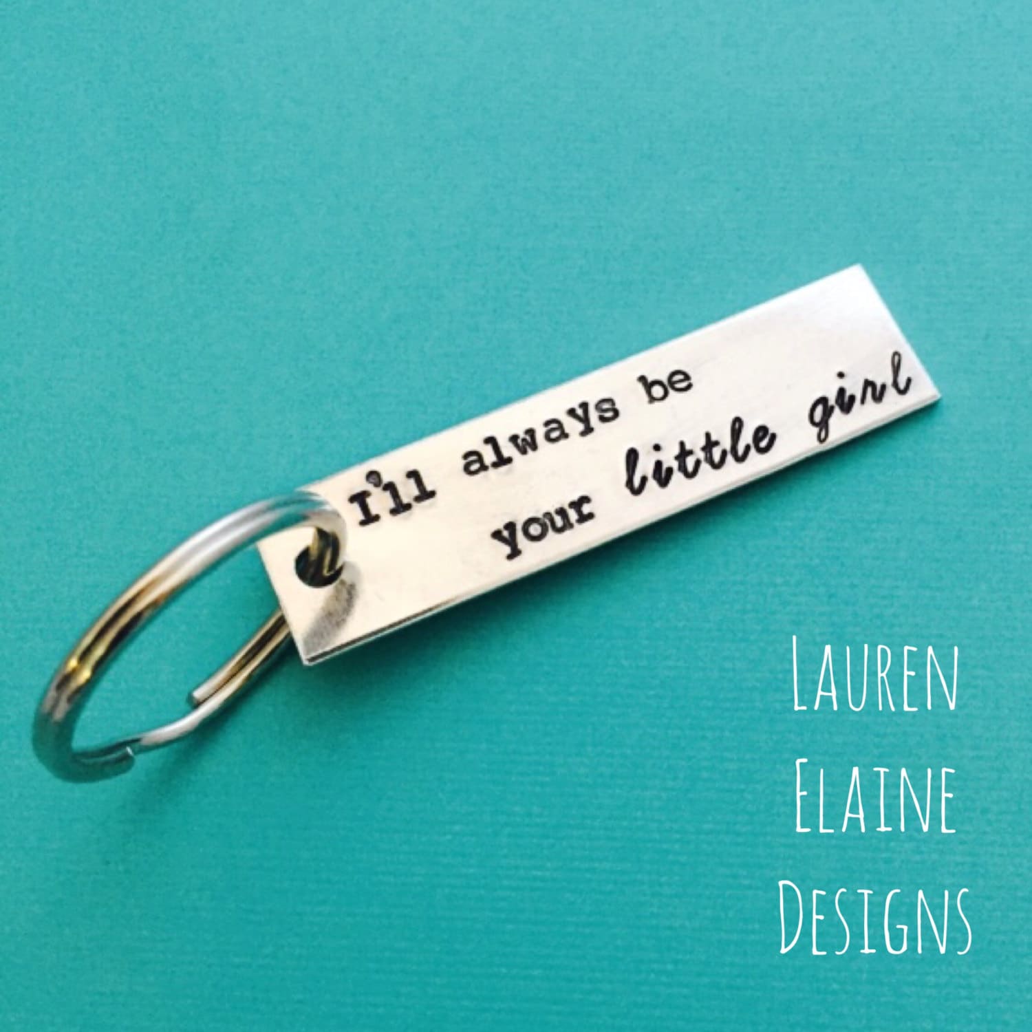 Hand Stamped Aluminum Keychain: Father of the Bride Gift, view 2