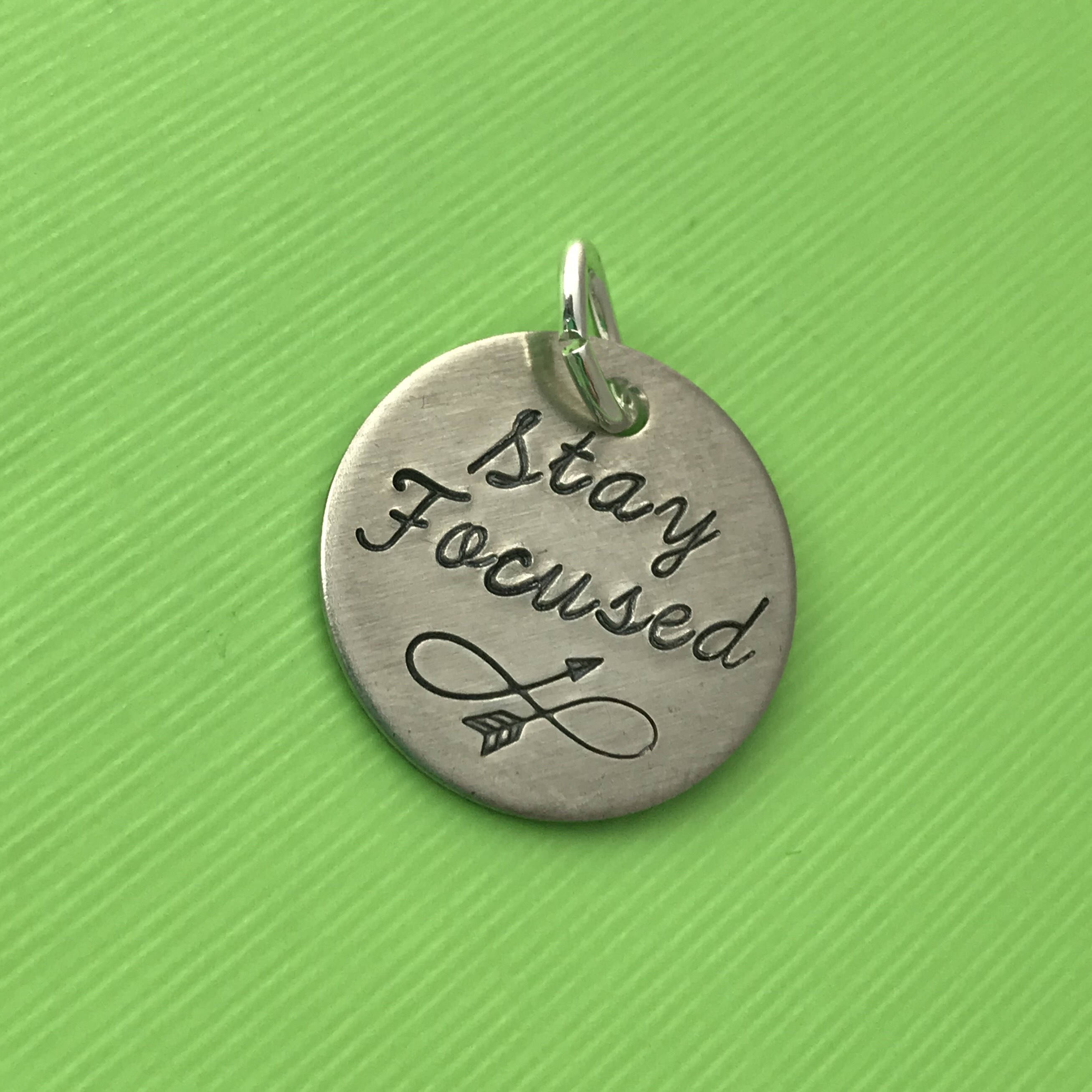 Custom Hand Stamped Charm: Personalized Copper, Brass, or Aluminum Disc, view 3