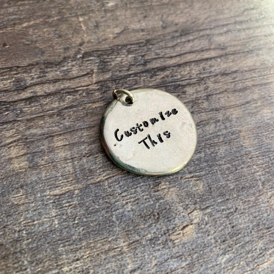 Custom Hand Stamped Pewter 1 Circle Charm You - Etsy