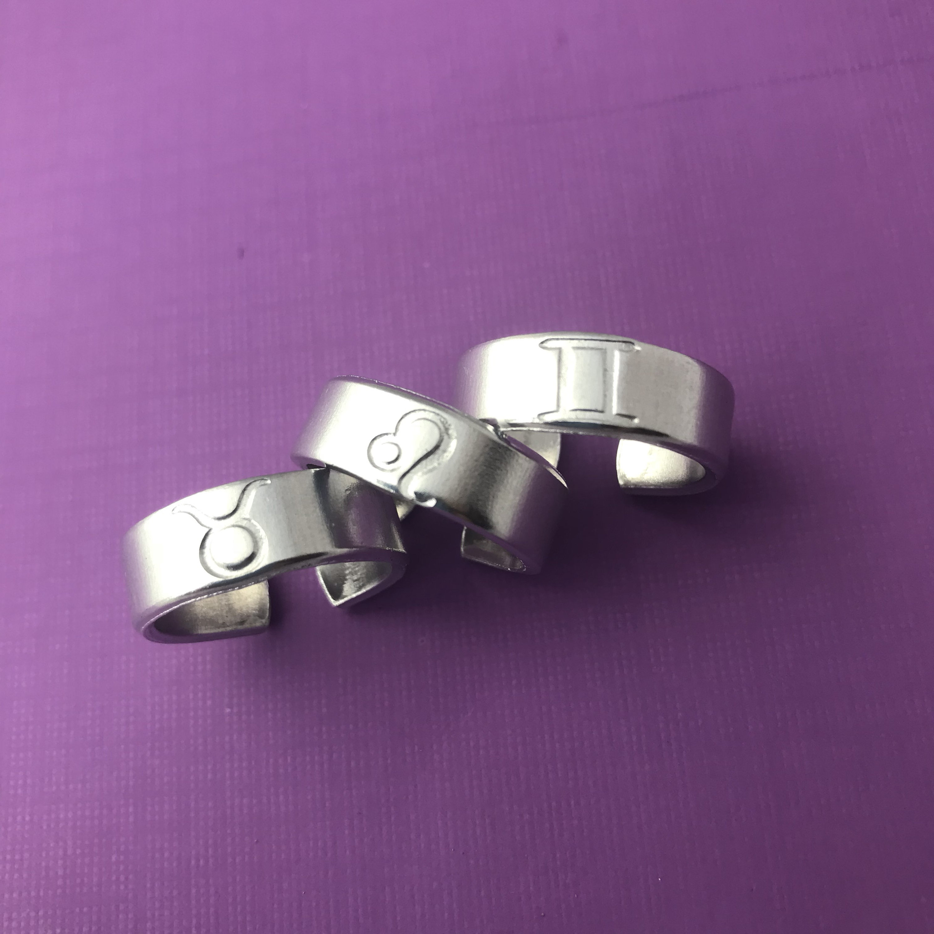 Hand Stamped Aluminum Zodiac Sign Ring, view 4