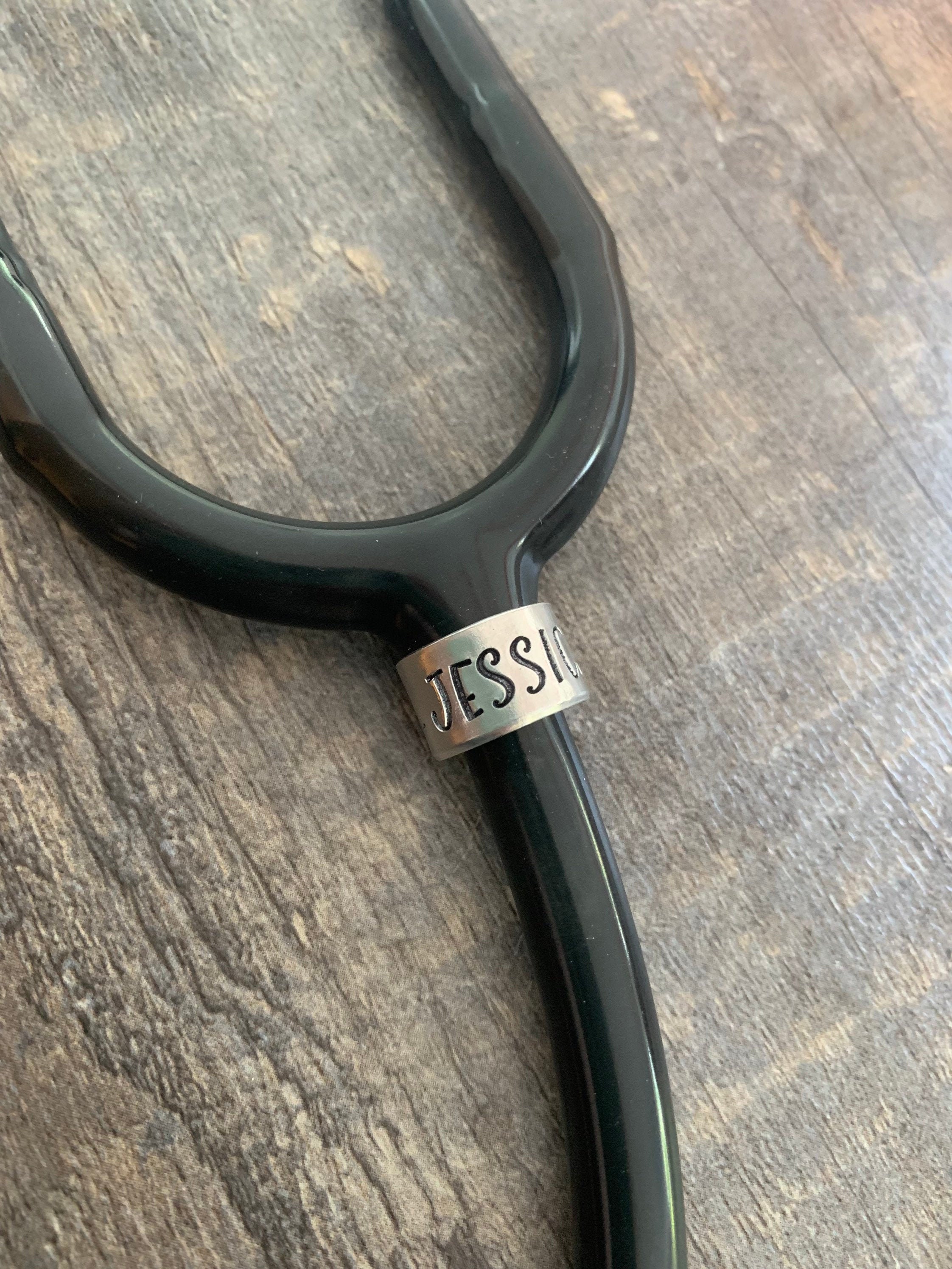 Hand Stamped Custom Name Stethoscope Tag - Aluminum Nurse Gift