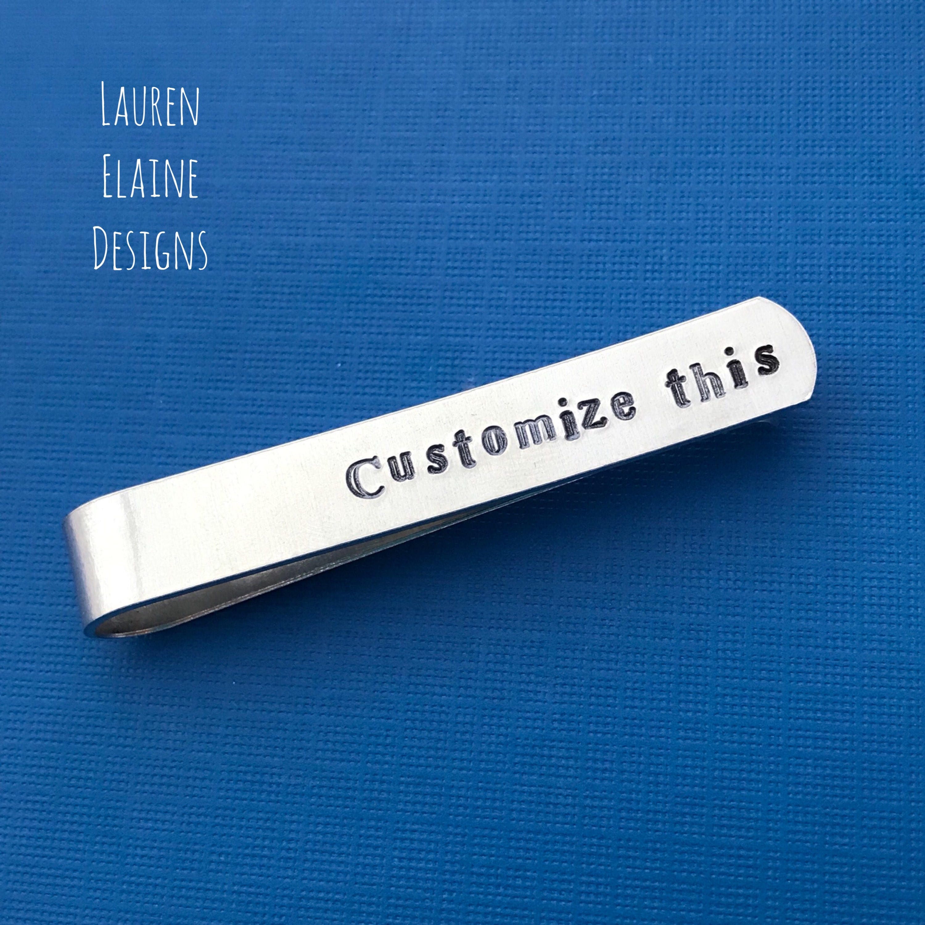 Custom Hand Stamped Money Clip/ Tie Bar, view 2