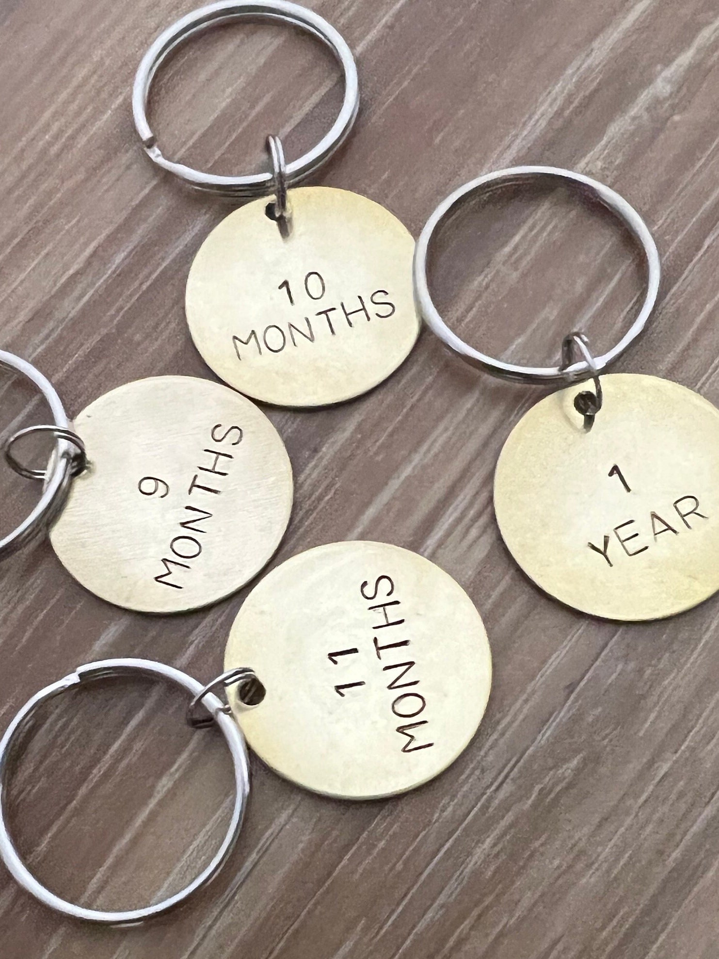 Sobriety Milestone Keychain- In Aluminum, Brass, or Copper, view 2