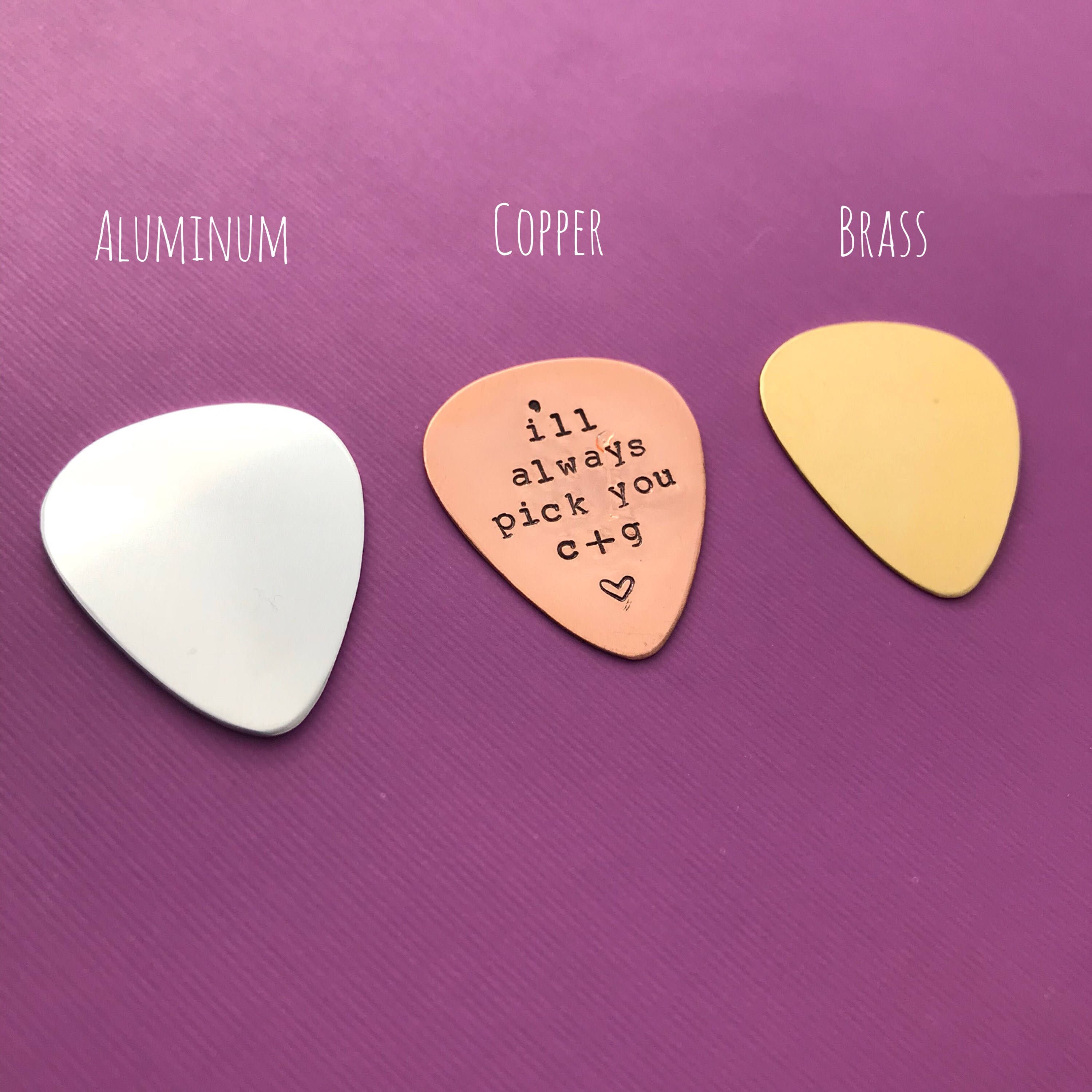 Personalized Hand Stamped Guitar Pick: Anniversary Initials, view 4