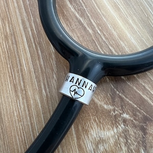 Hand Stamped Custom Stethoscope ID Tag: Aluminum Nurse Gift