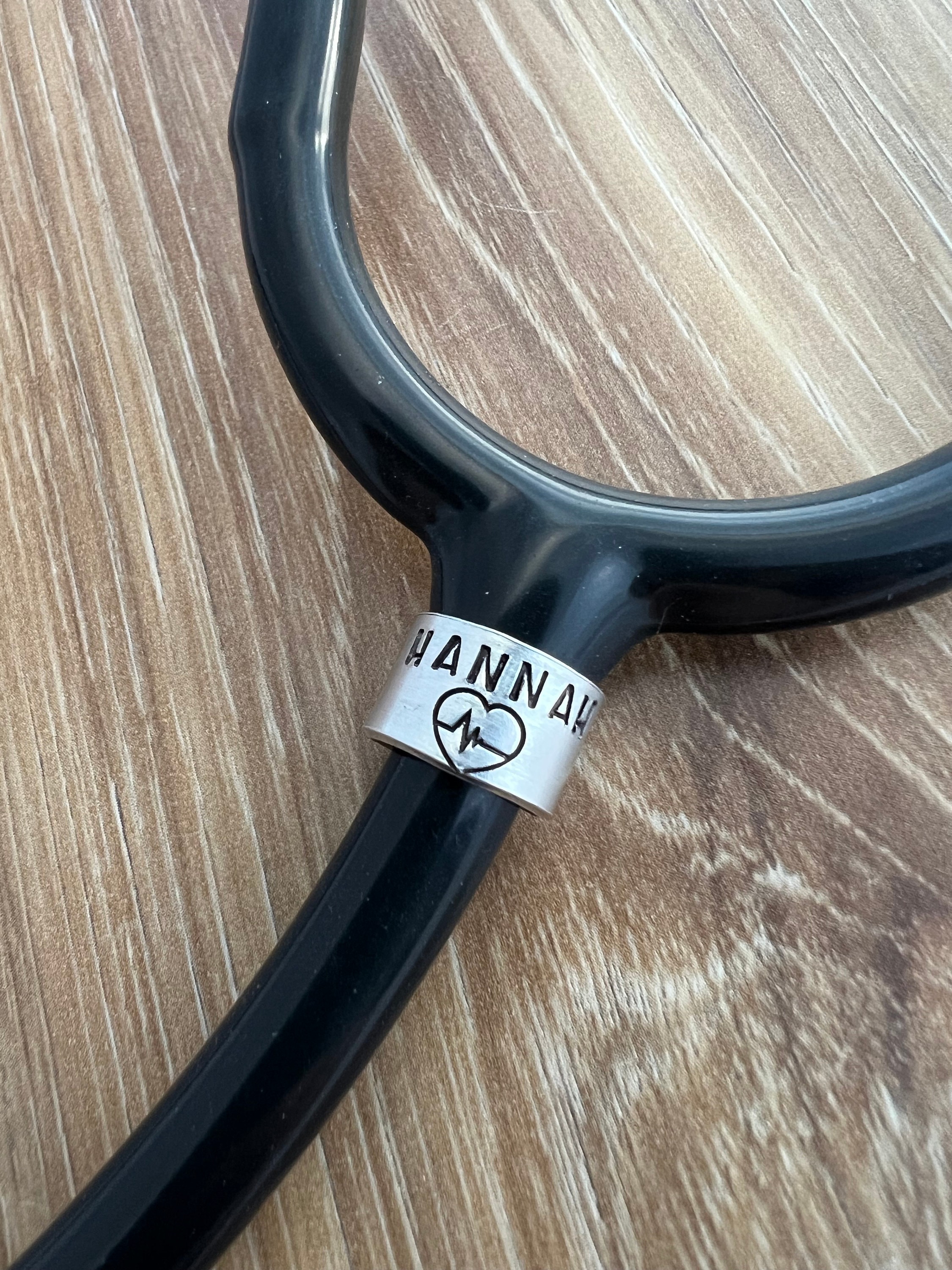 Hand Stamped Custom Stethoscope ID Tag: Aluminum Nurse Gift