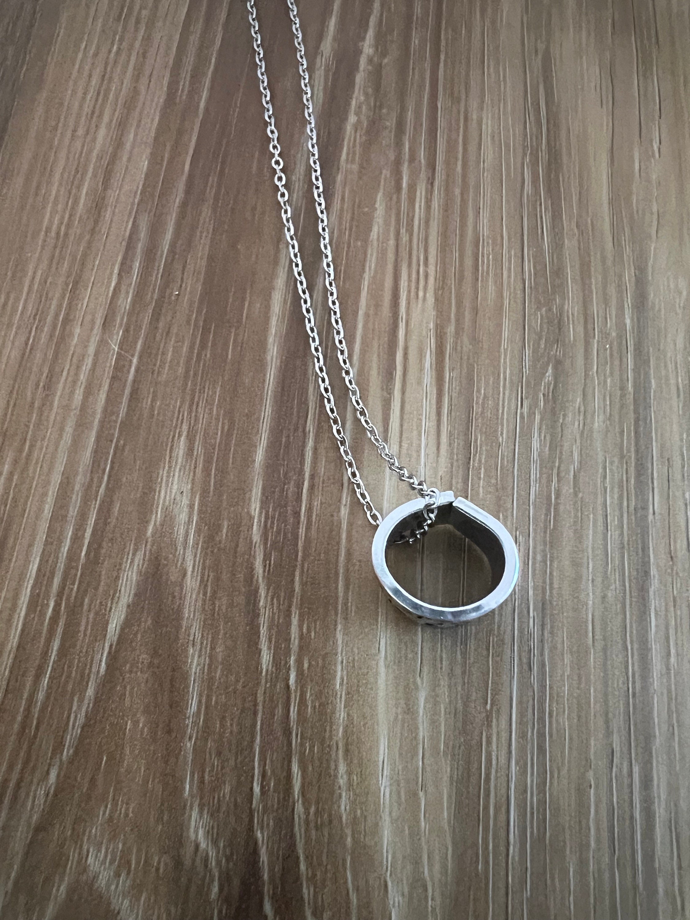 Custom Duck Band Style Necklace-  Hand Stamped Aluminum - Personalized Baby Name, Anniversary Gift for Her, view 4