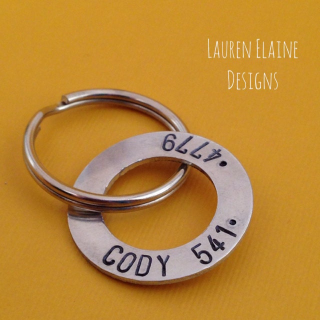 Custom Pet ID Tag: Hand Stamped Copper, Brass, or Aluminum Washer, view 3