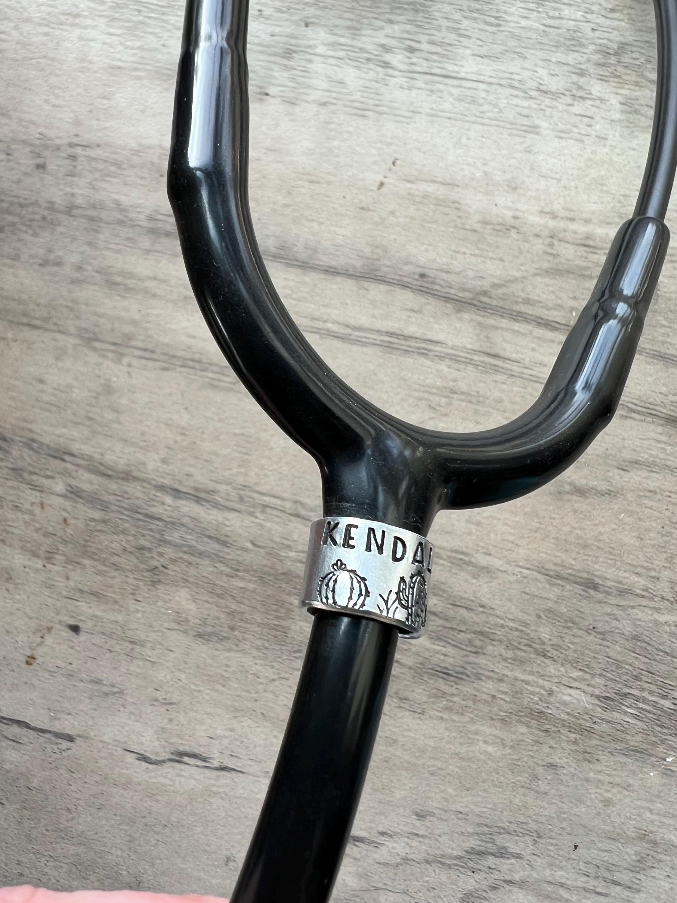 Hand Stamped Desert Stethoscope ID Tag - Custom Name Nurse Gift, view 3