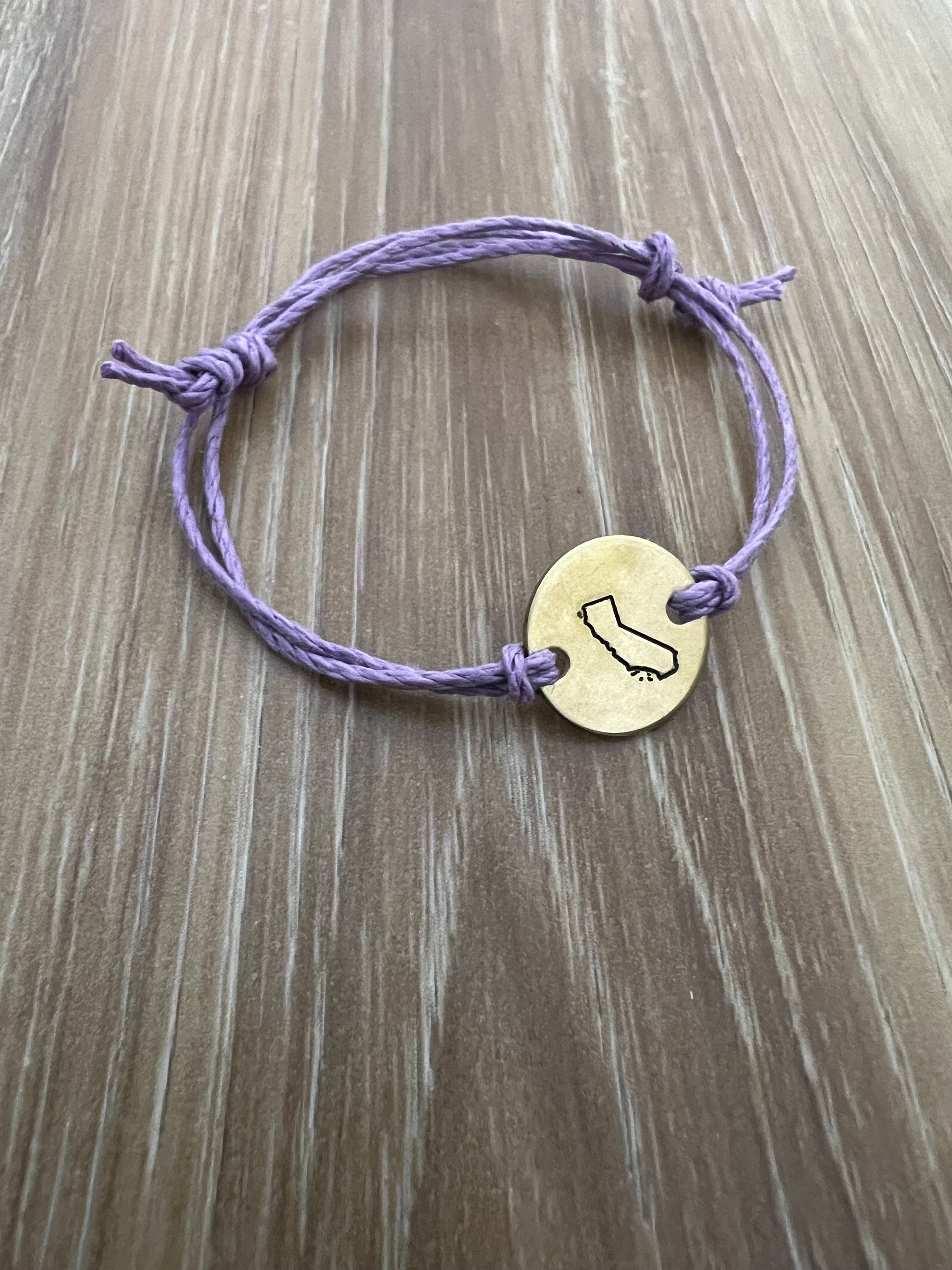 State Brass Charm Hemp Bracelet