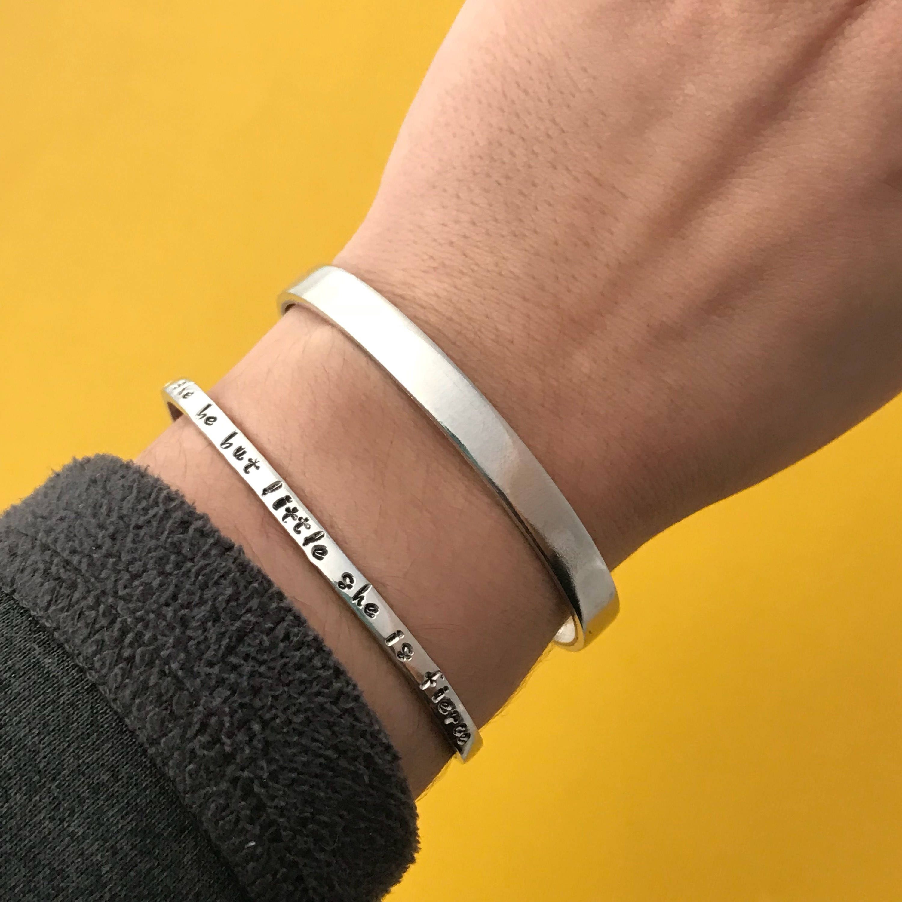 Hand Stamped #MeToo Bracelet: Aluminum, Copper, Brass, or Sterling Silver, view 3