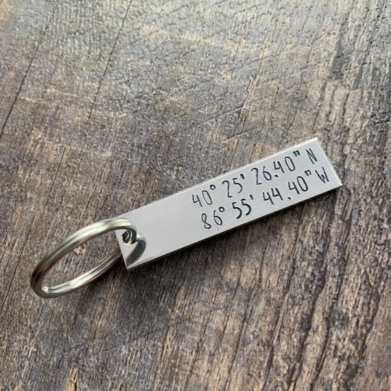 Personalized latitude deals and longitude keychain