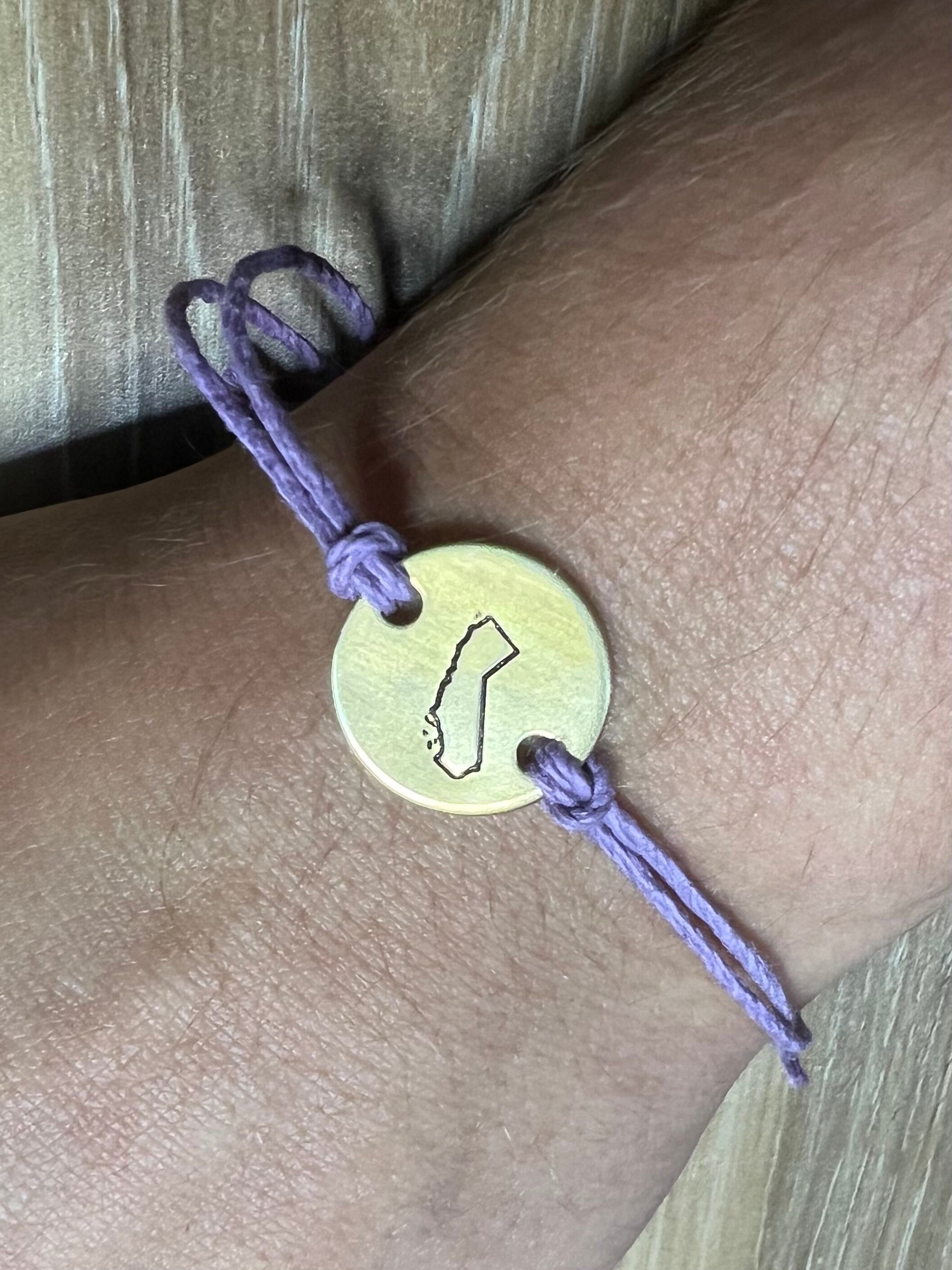 State Brass Charm Hemp Bracelet, view 3