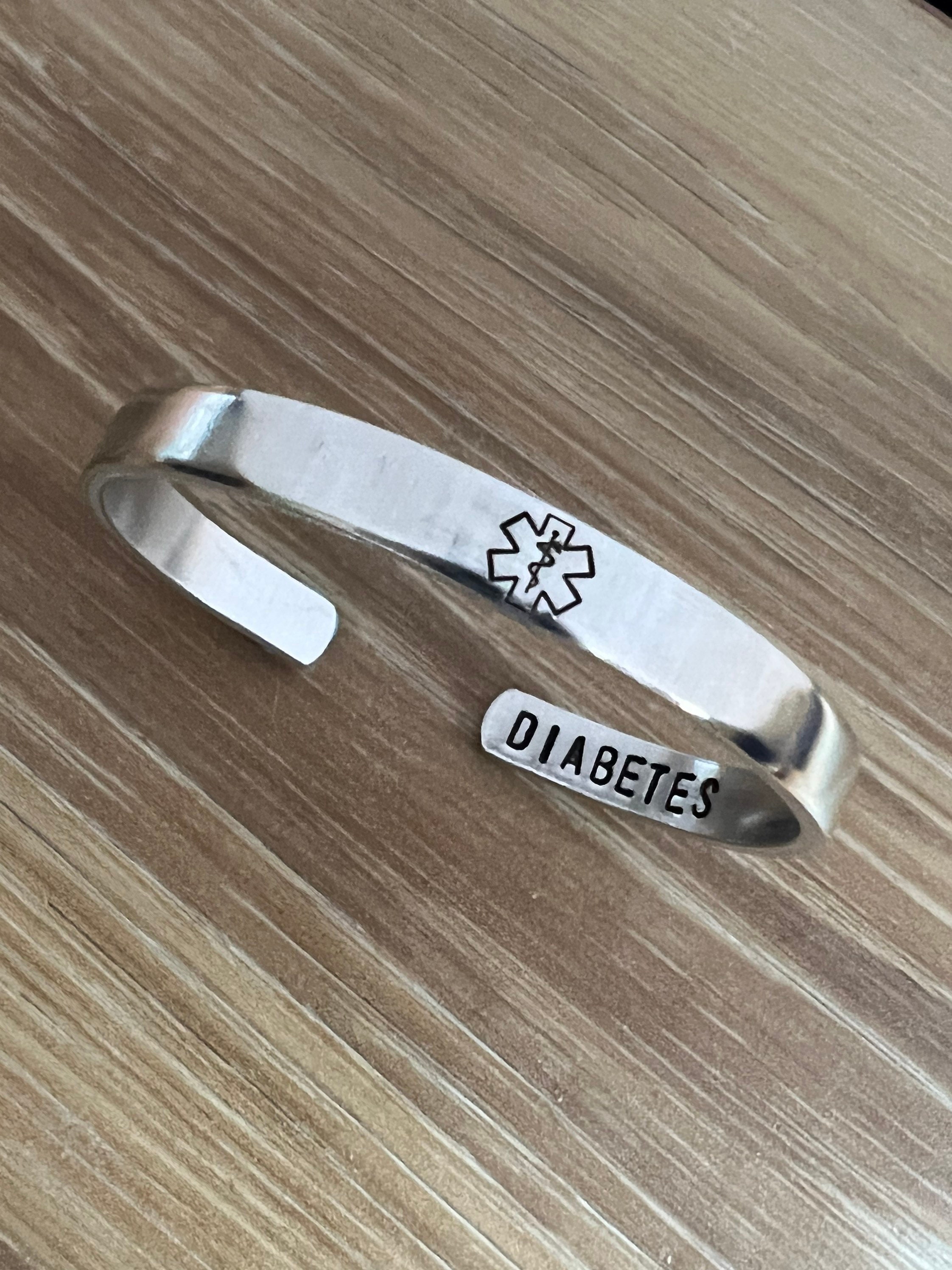 Medical ID Bracelet- Medic Star-Hand Stamped Cuff Bracelet, view 3