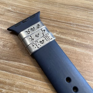 Custom Zodiac Couple Watch Band Charm Tag -Hand Stamped Smart Watch Band Charm or Tag