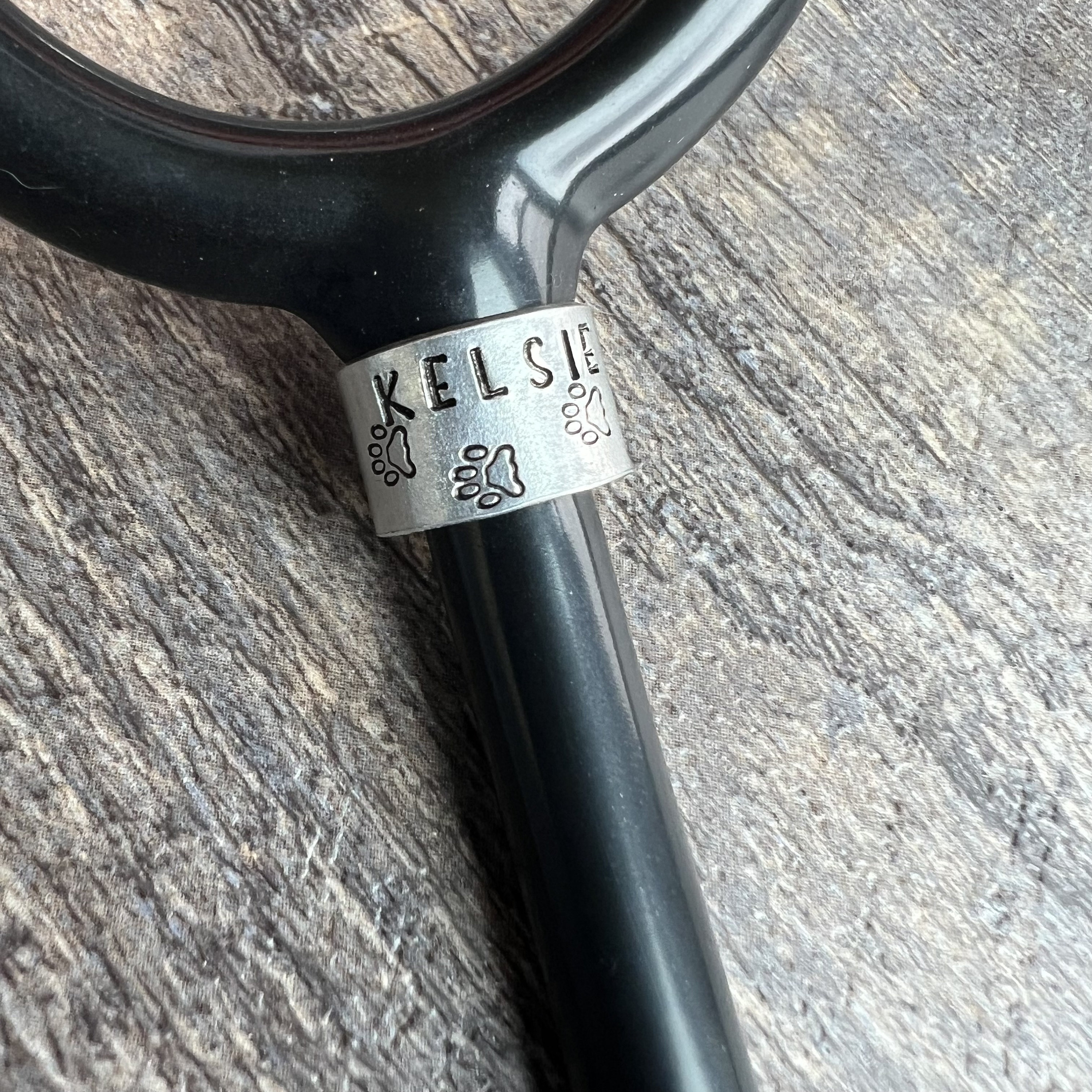 Hand Stamped Paw Print Stethoscope ID Tag: Veterinarian Gift, view 5