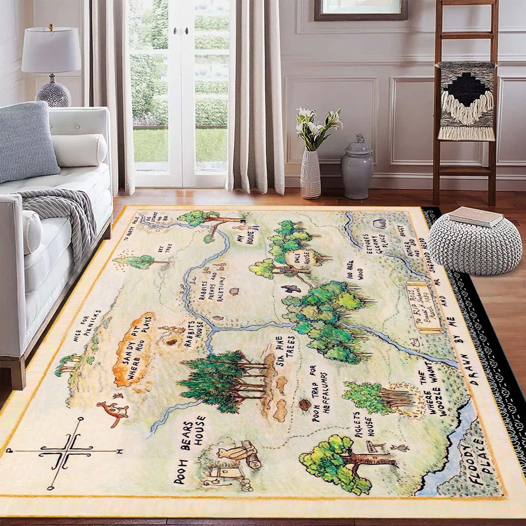 Kids Play Rug Fantasy Kids Fantasy Map Area Rug, Storybook Illustrated Design Rug, Nursery ...
