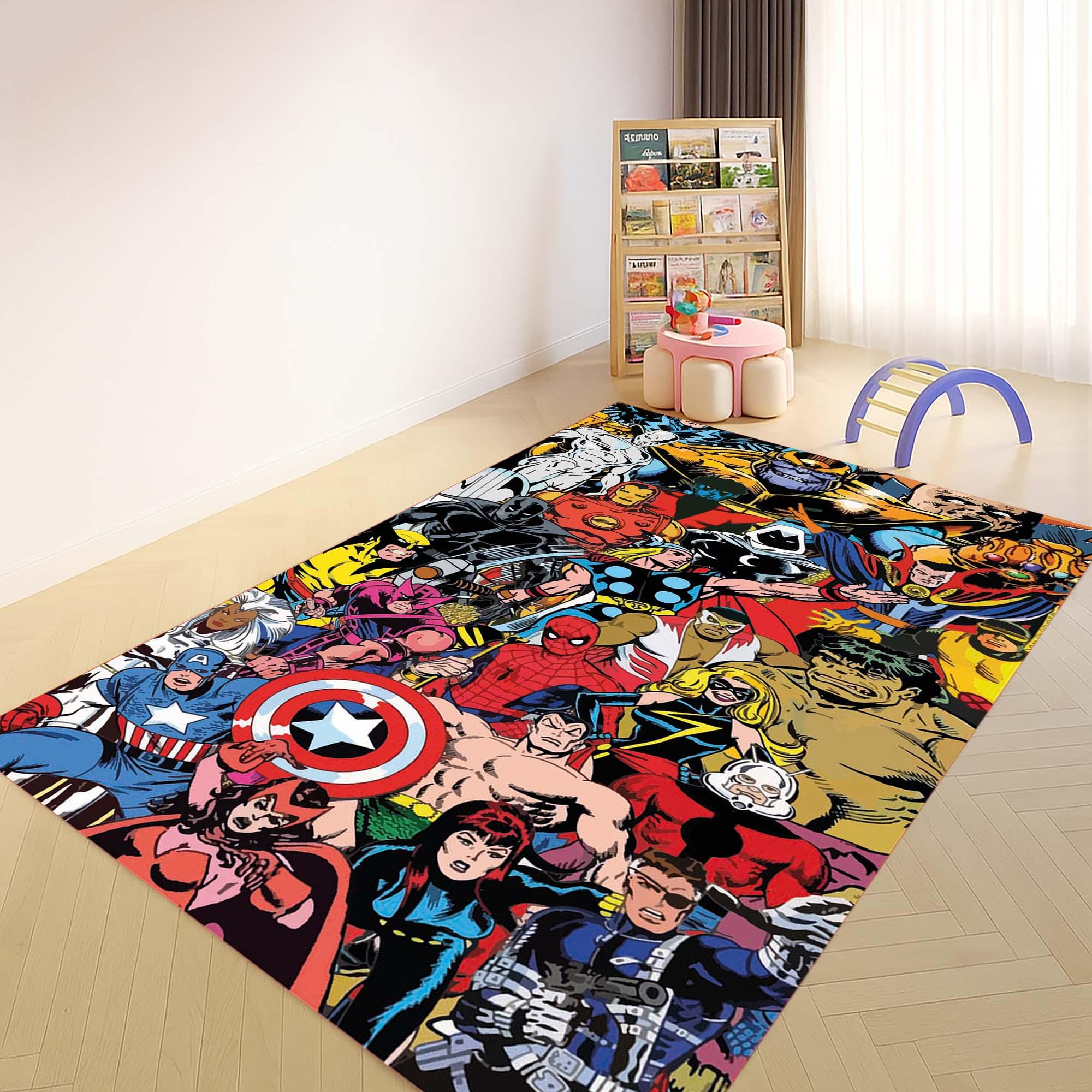 Retro Comic Superhero Rug, Pattern Pop Art Design Colorful Rug,vintage ...