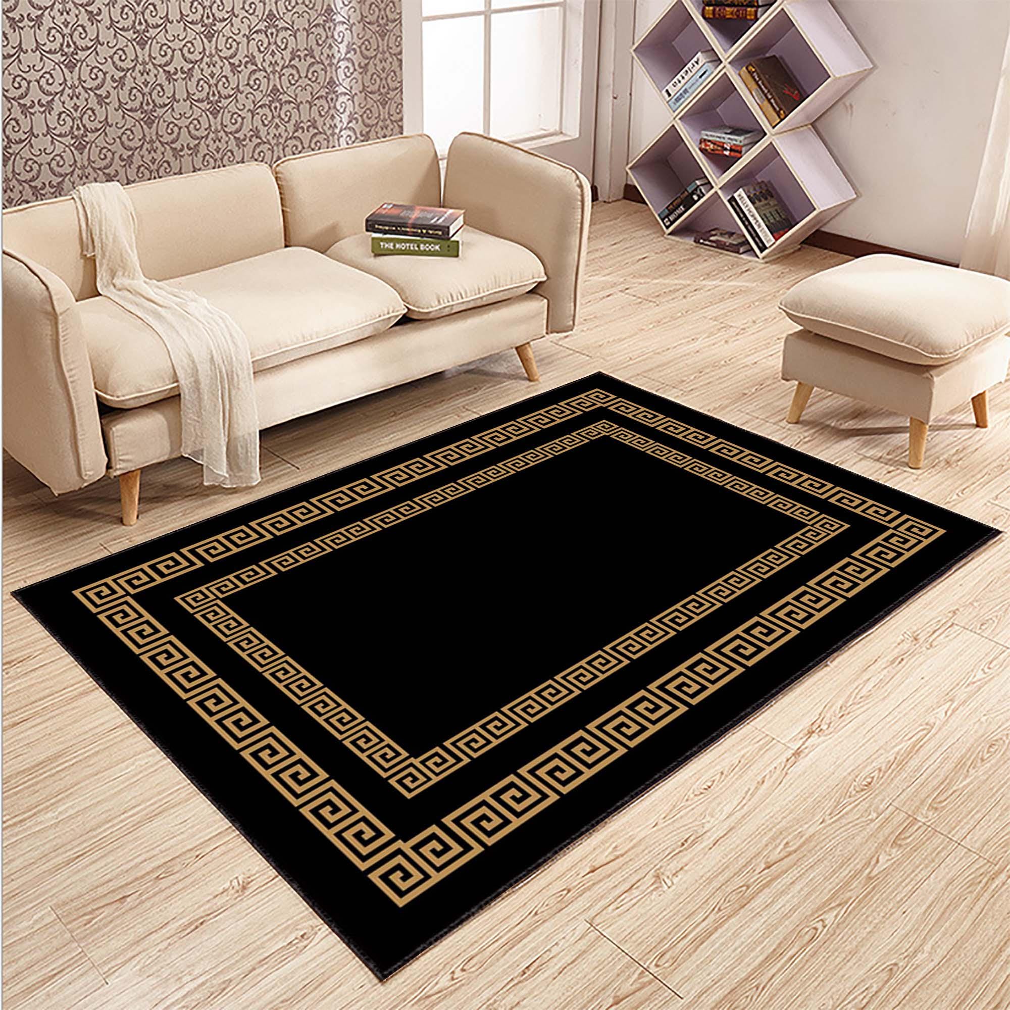 Greek Key Gold Rug Greek Key Rug, Modern Geometric Carpet, Elegant Home Decor, Modern Edge ...