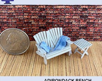 3D Print File for 1:48 Scale (1/4" Scale) Adirondack Bench with Table; STL format Only