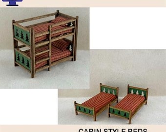 1:48 Scale (1/4" Scale) Cabin Style Beds, Laser Cut Files (Digital Download)